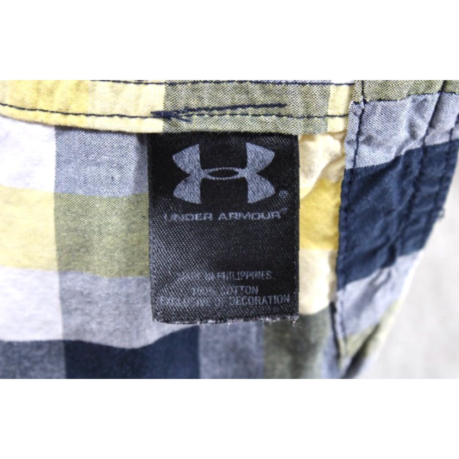 Under Armour Under Armour Shirt Men's XL Short Sleeve Plaid Cotton Preppy Black Yellow White Multicolor Casual Mens Size US XL / EU 56 / 4 - 5 Thumbnail