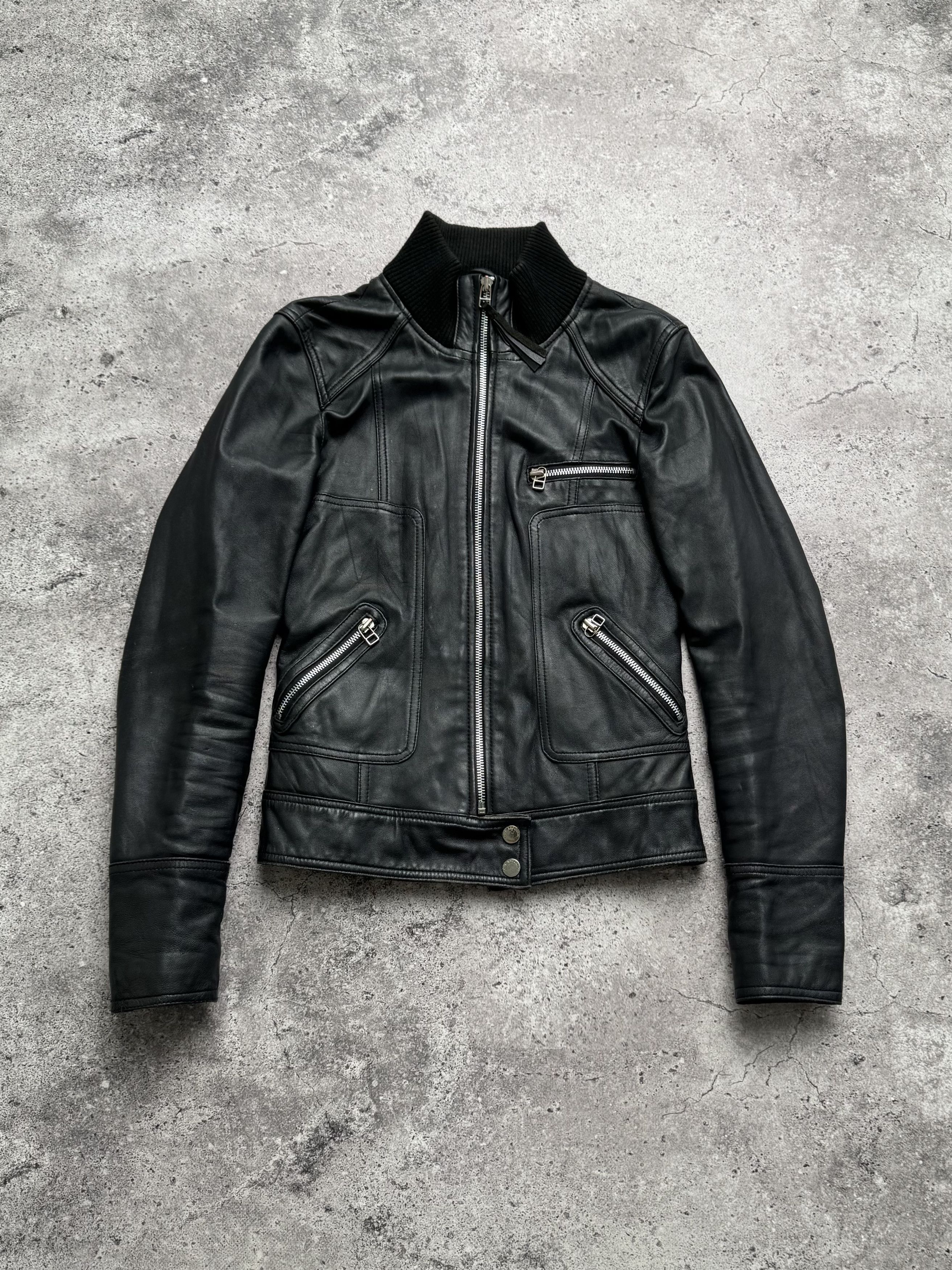 Vintage Vintage Cropped Leather Jacket C2(V480) Size XS / US 0-2 / IT 36-38 - 1 Thumbnail