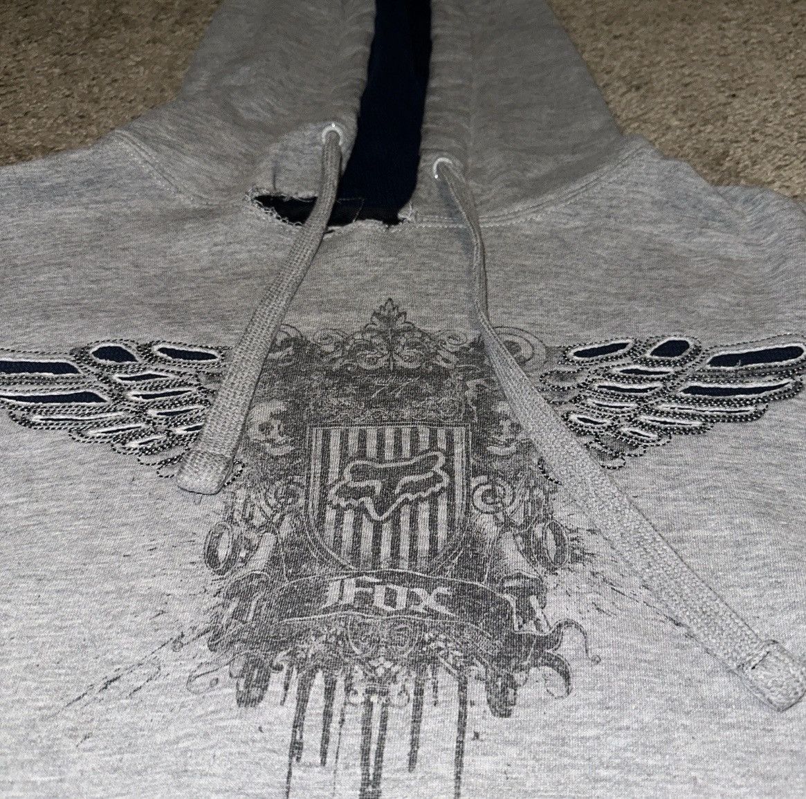 Fox Racing Vintage Fox Racing Hoodie Grunge Y2K Pullover Size US XL / EU 56 / 4 - 4 Thumbnail