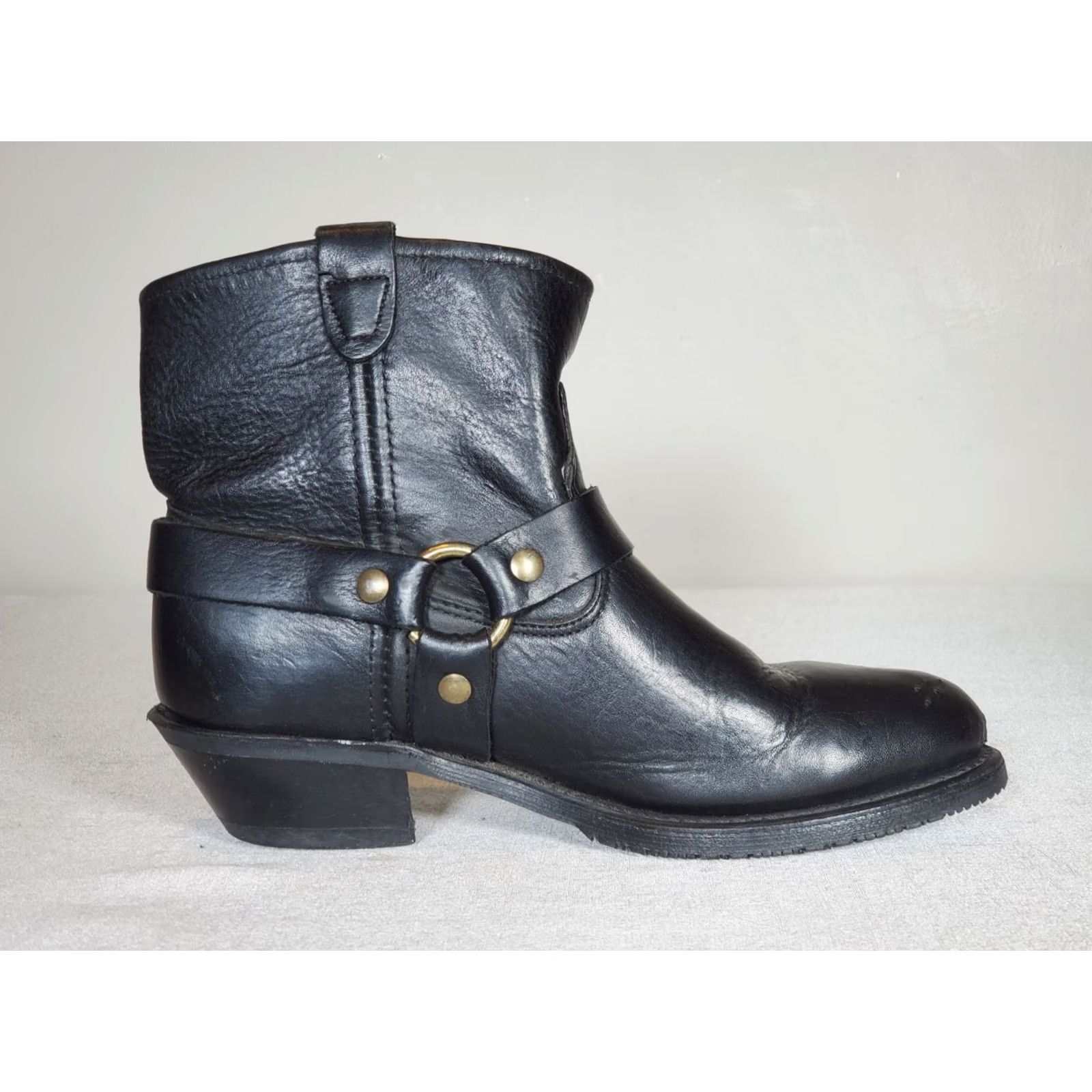 Vintage Double-H Boots Ladies Harness Black Leather Moto Western 5026 Women's US 7 M Boots Size US 7 / IT 37 - 4 Thumbnail