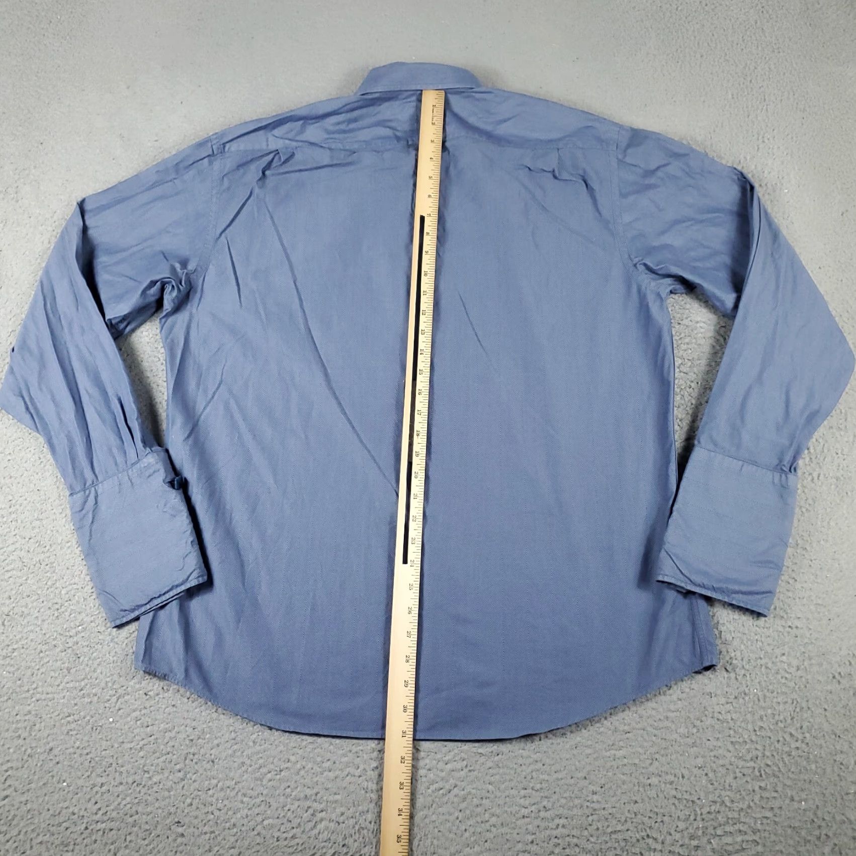 Ben Sherman Ben Sherman Shirt Mens Size 17 Blue Dress Button Up Long Sleeve Size 46R - 3 Thumbnail