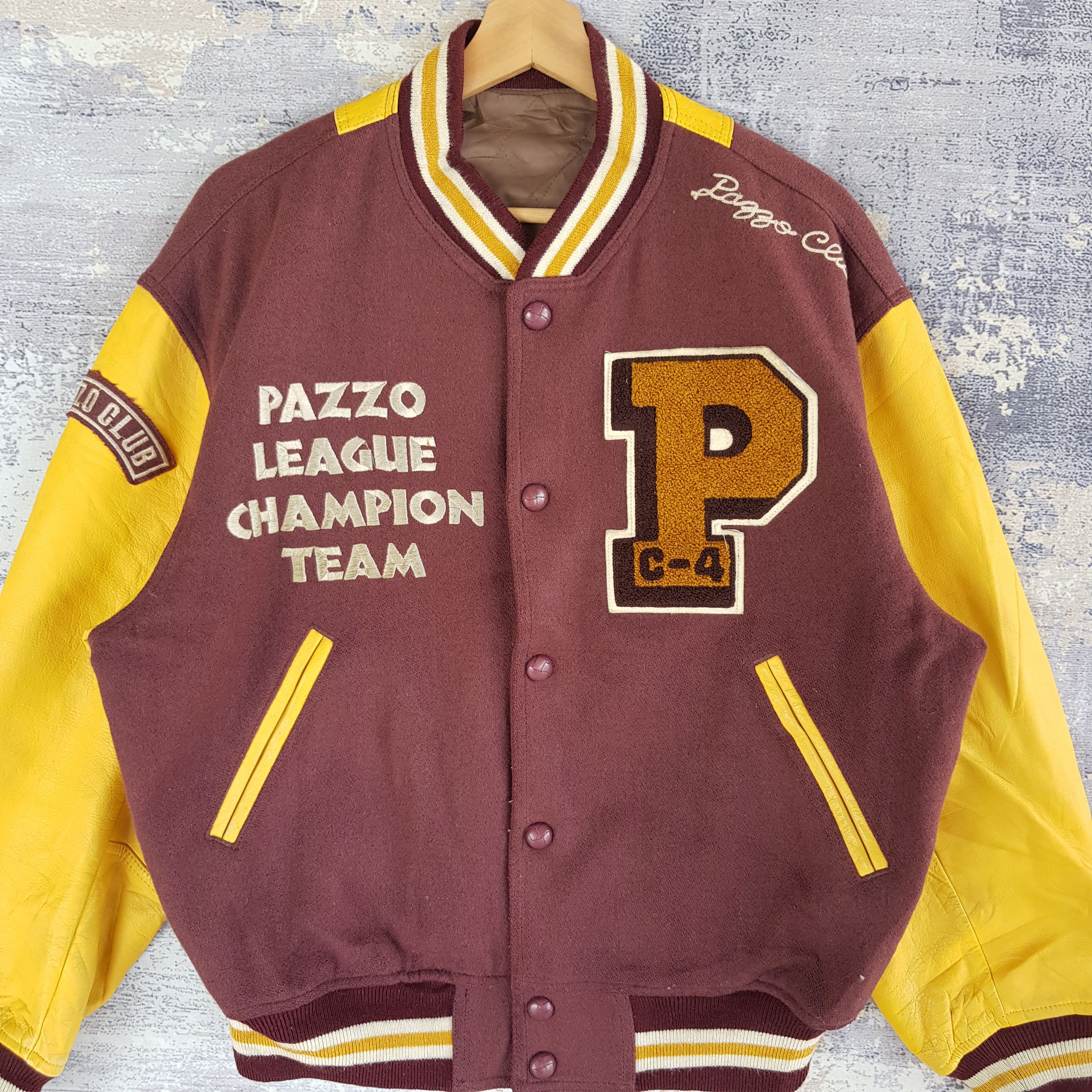 Vintage Vintage Pazzo Club Letterman Leather Wool Varsity Jacket Size US M / EU 48-50 / 2 - 5 Thumbnail