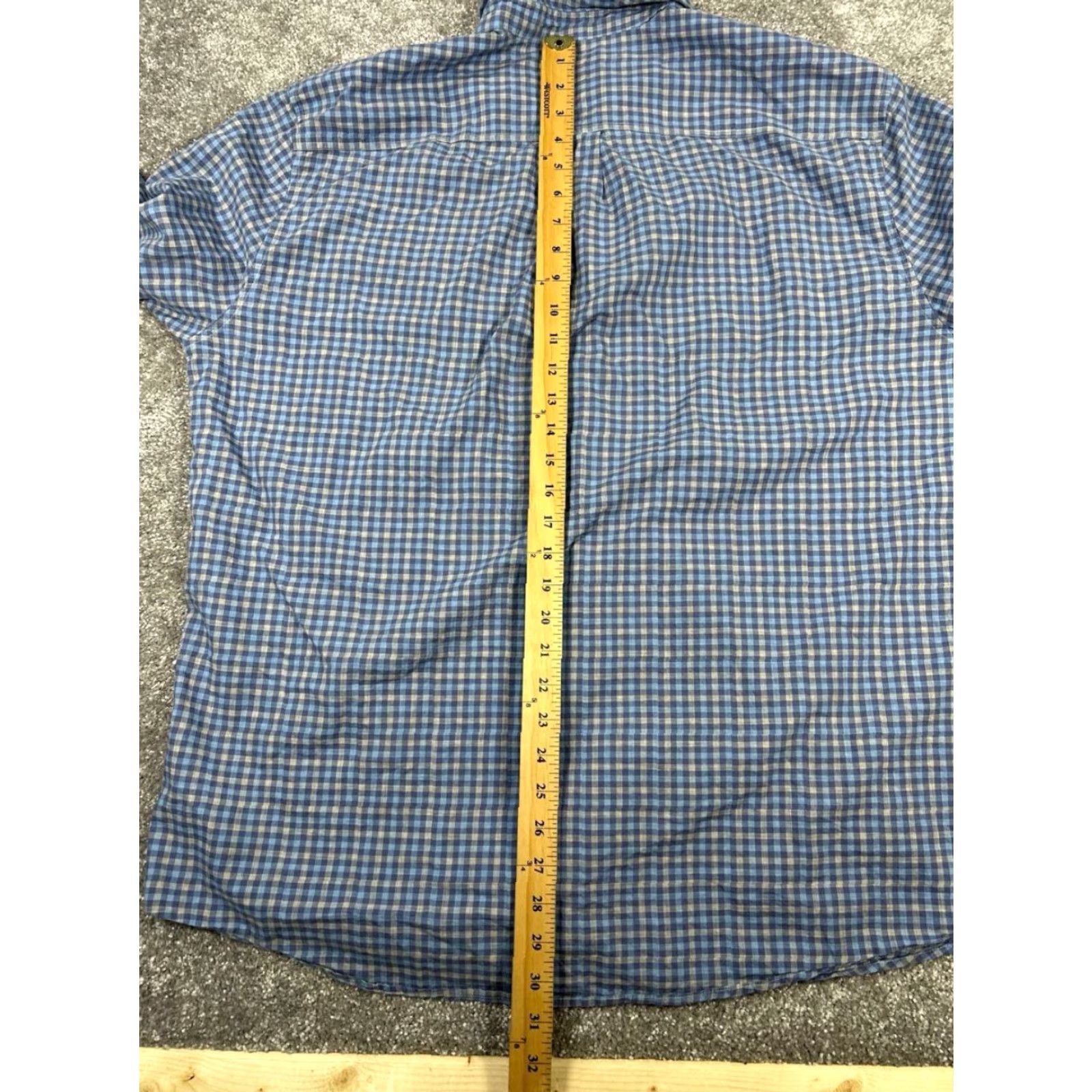 johnnie-O johnnie-O Shirt Mens XL Blue Gray Cotton Button Up Plaid Casual Button-Down Collared Classic Size US XL / EU 56 / 4 - 7 Thumbnail
