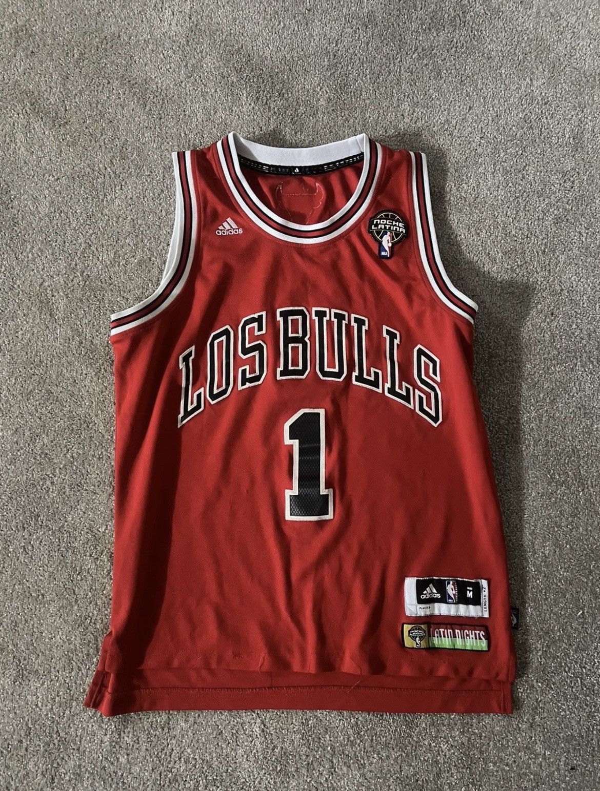 Adidas Derrick Rose Chicago Bulls Jersey (V Latin Nights Edition) Size US M / EU 48-50 / 2 - 1 Thumbnail