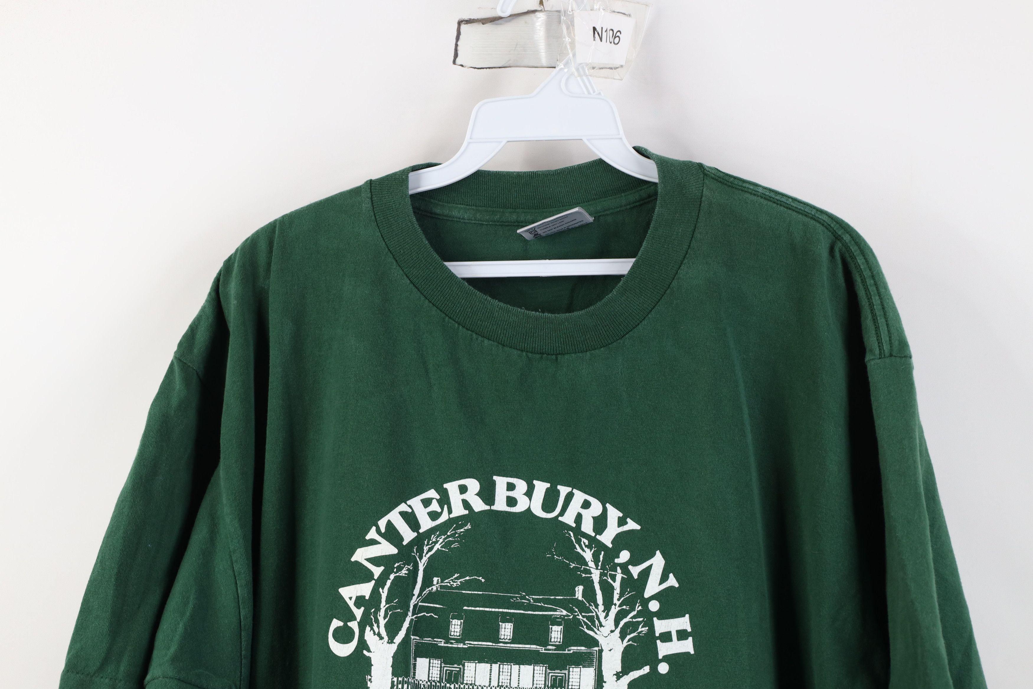 Vintage Vintage 90s Canterbury Meeting House New Hampshire T-Shirt Size US XL / EU 56 / 4 - 2 Thumbnail