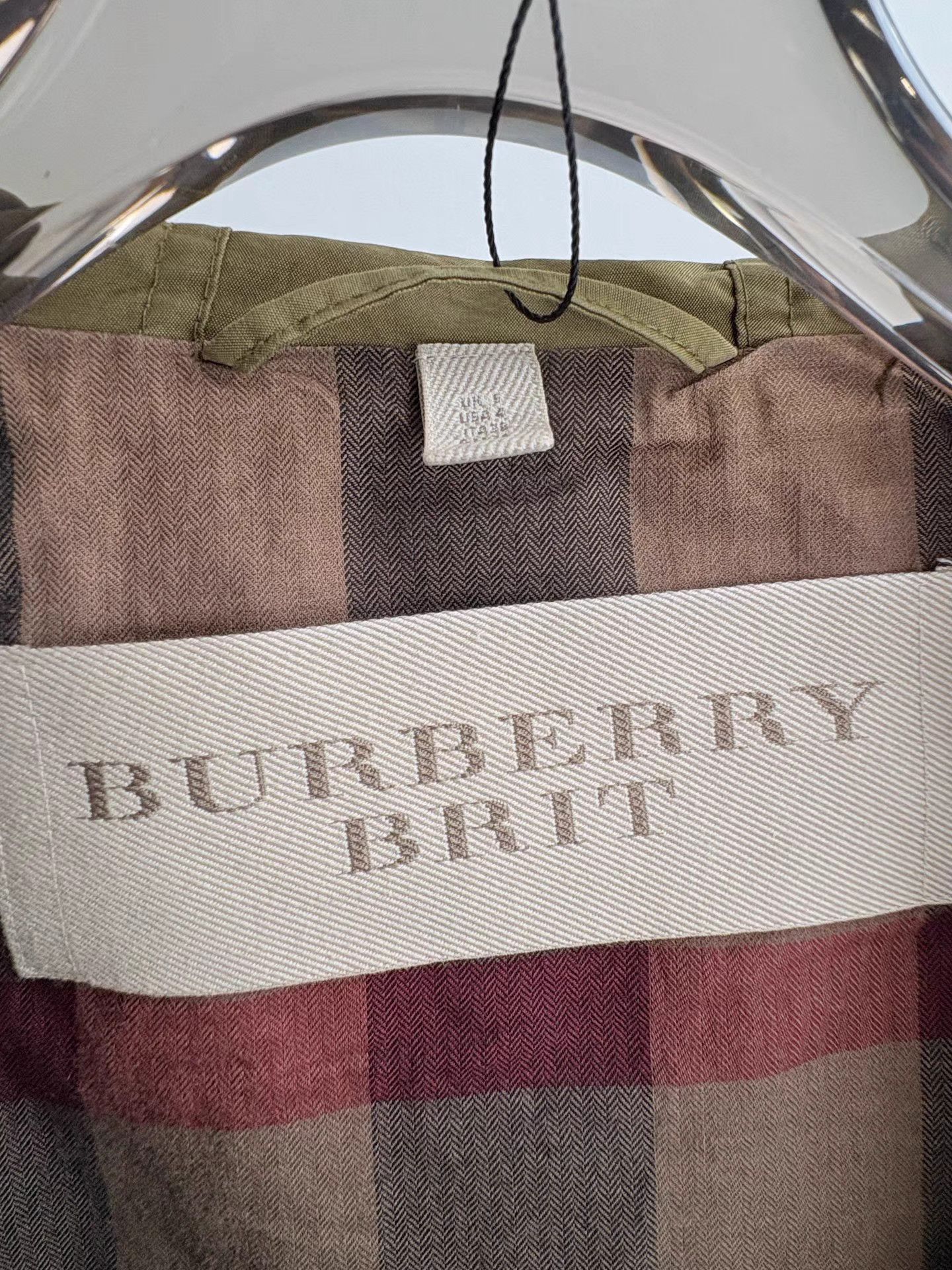 Burberry BURBERRY Khaki Green Trench Coat Size US XXS / EU 40 - 4 Thumbnail