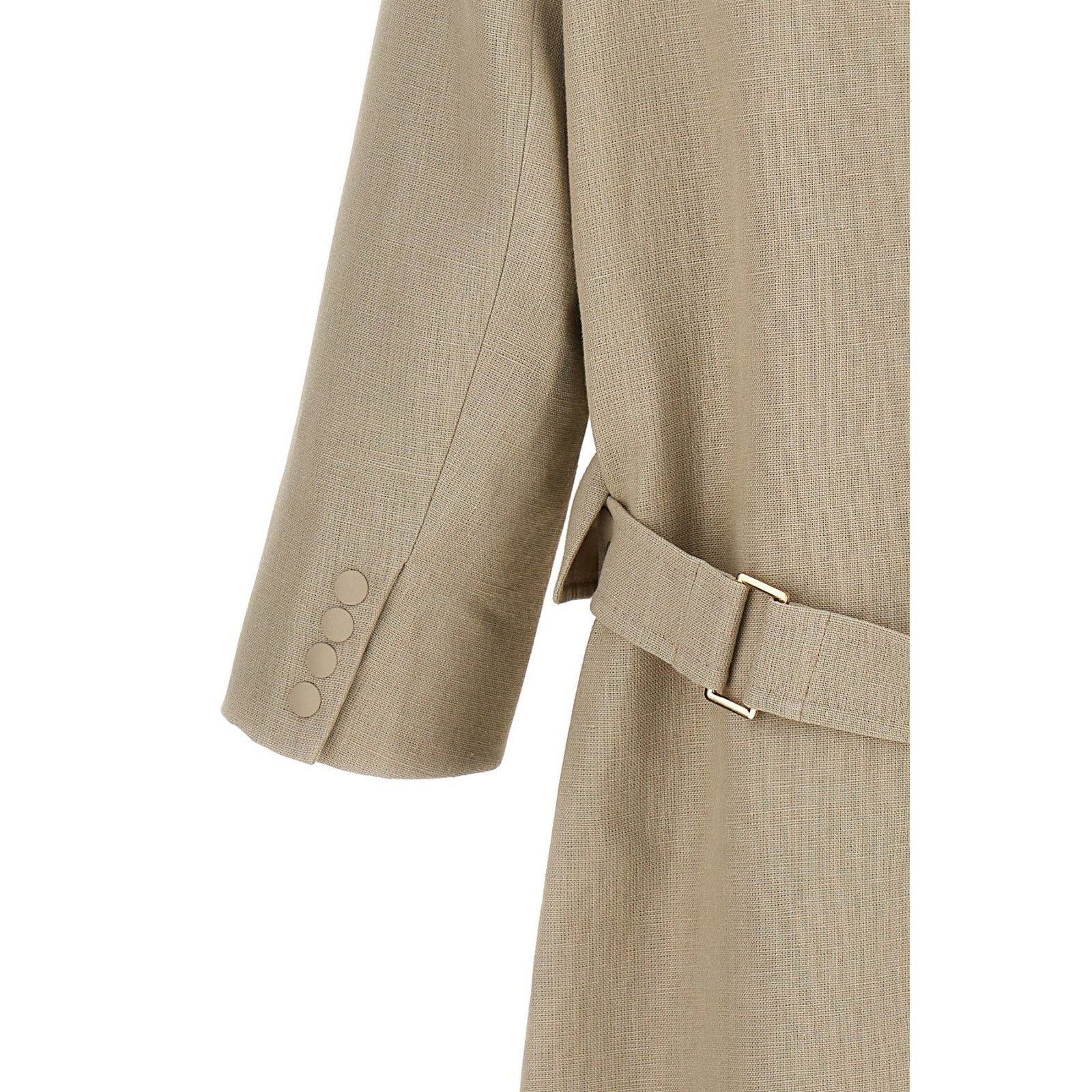 Max Mara MAX MARA Mescal Beige Linen Long Trench Coat New & Authentic Size XS / US 0-2 / IT 36-38 - 4 Thumbnail