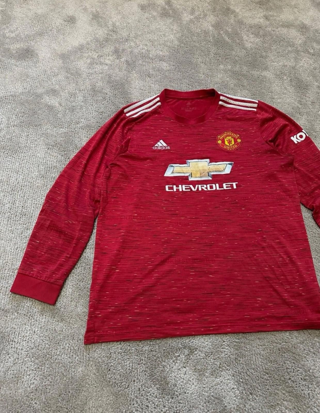 Adidas Adidas 2020-21 Manchester United Home Long Sleeve Jersey Size US XL / EU 56 / 4 - 2 Thumbnail