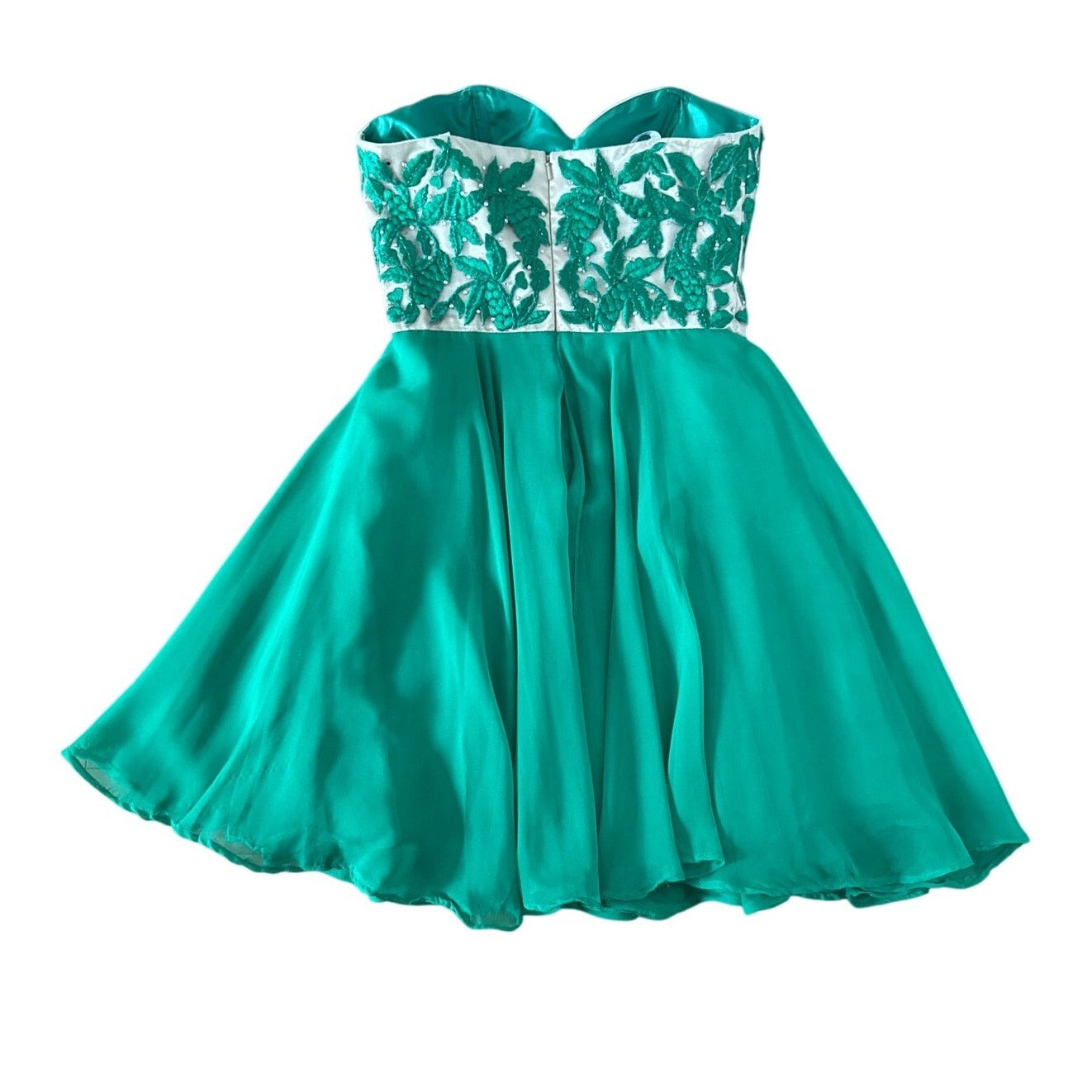 Other Sherri Hill Emerald green beaded flower sweetheart mini Size M / US 6-8 / IT 42-44 - 10 Thumbnail