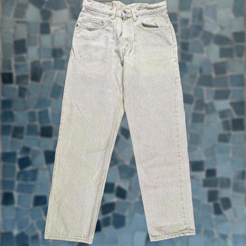 Levi's VINTAGE Levi's Jeans 550 Beige 90s Y2K Relaxed Straight Mens 30x29 Jeans - Denim Cotton Zip Button Size US 30 / EU 46 - 1 Thumbnail