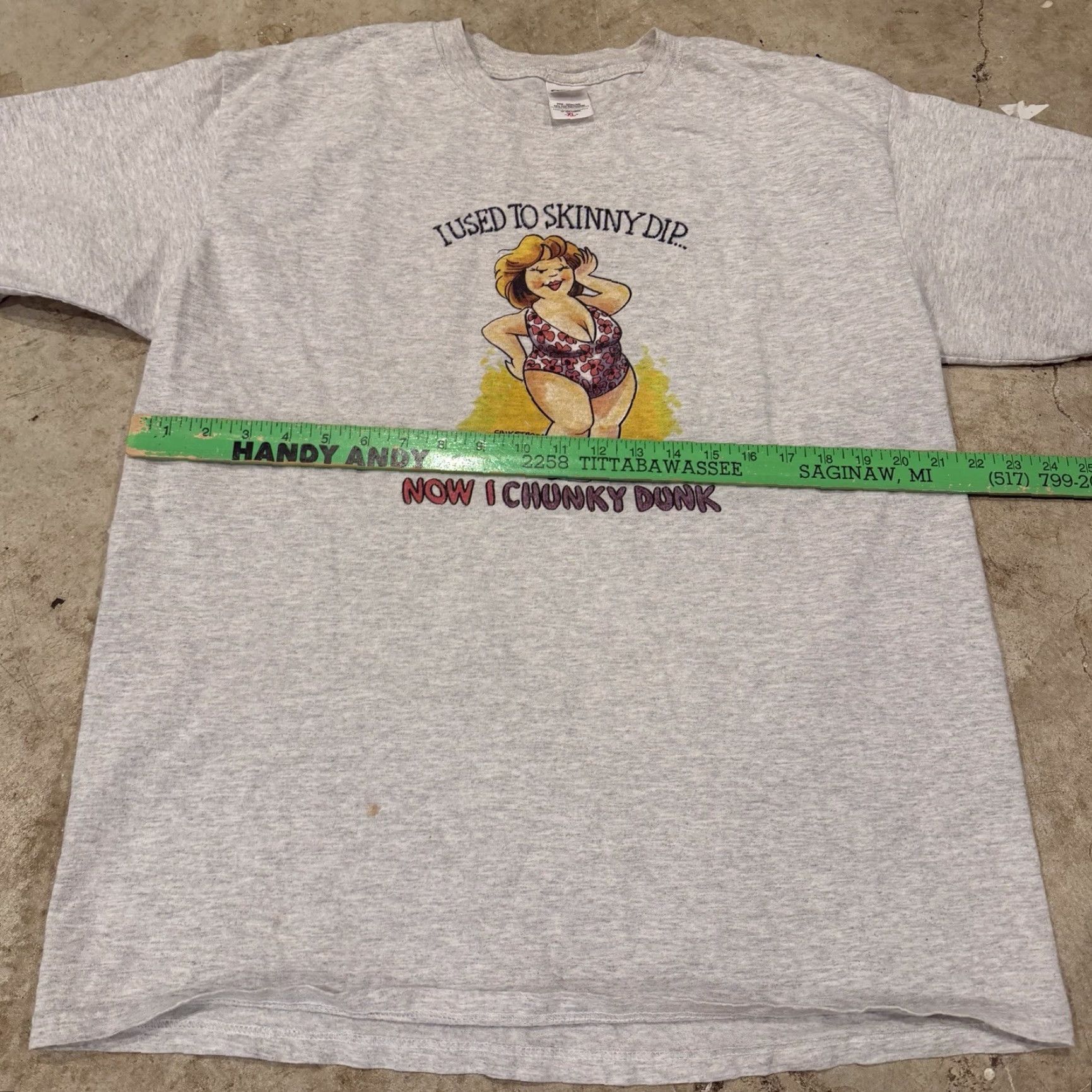 Gildan VINTAGE Florida Funny Cartoon Swim Skinny Dip Body Positive Humor Tshirt Tee XL Shirt Unisex Adults 90s Gray Cotton Gildan Logo Short Sleeve Crew Neck Size US XL / EU 56 / 4 - 5 Thumbnail