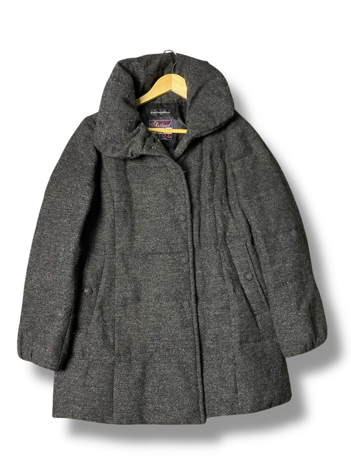 Japanese Brand × Vintage Green Label Relaxing Shetland Wool Long Coat (86) Size US XXS / EU 40 - 1 Thumbnail