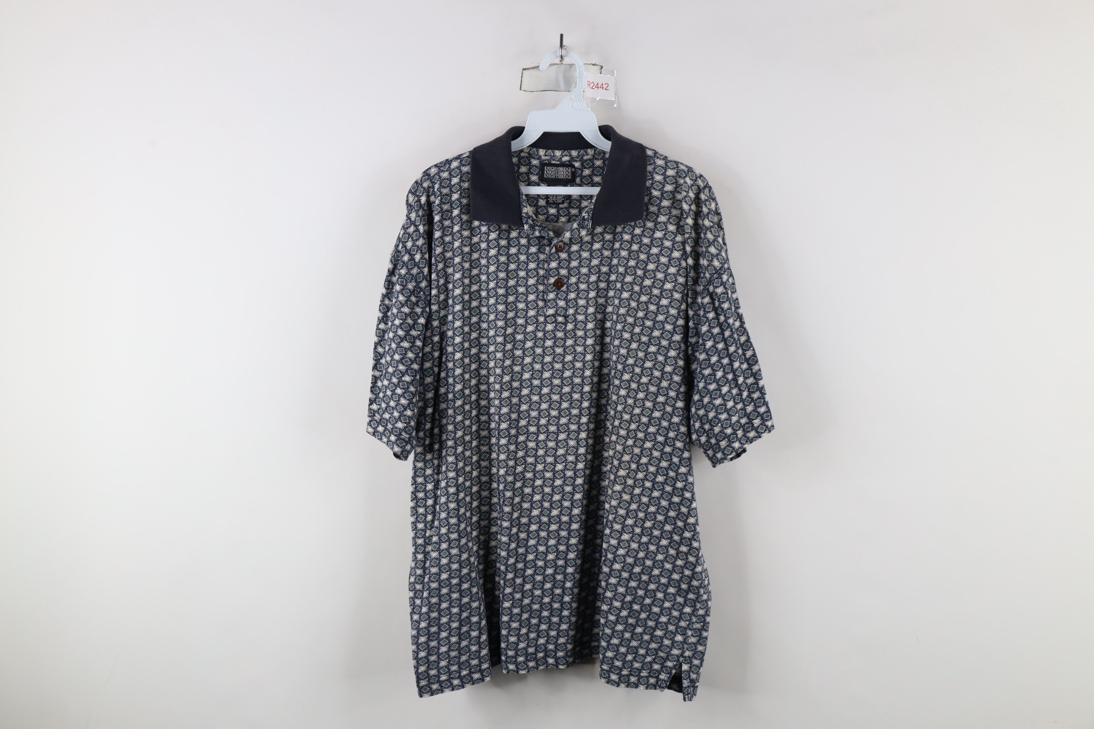 Vintage Vintage 90s Streetwear Geometric Collared Golf Polo Shirt Size US XL / EU 56 / 4 - 1 Thumbnail