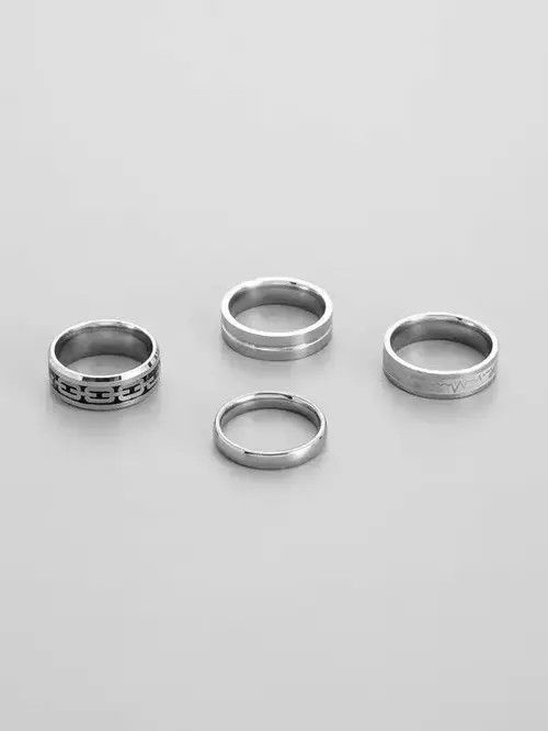 Japanese Brand 4pcs Mens Ring Set Size ONE SIZE - 4 Thumbnail