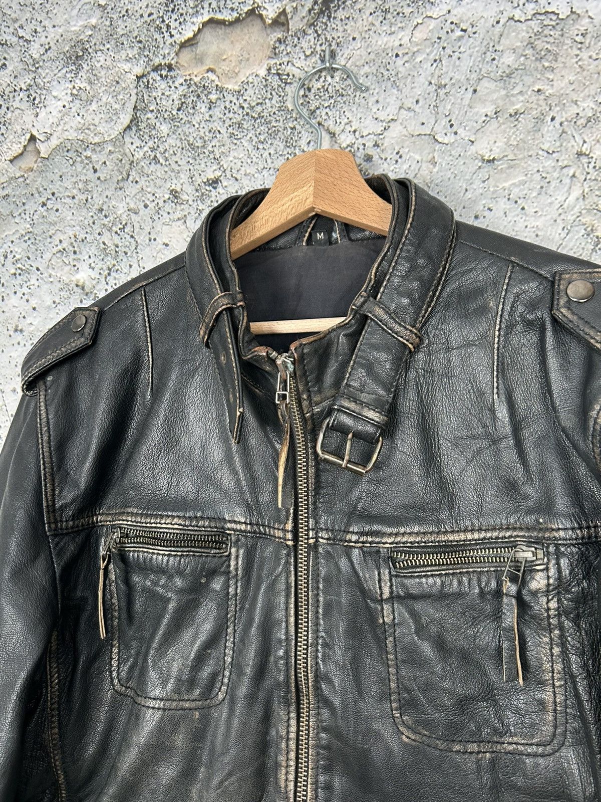 Genuine Leather Avant Garde Genuine Leather Jacket Grunge Punk Rock Metal Size US M / EU 48-50 / 2 - 3 Thumbnail