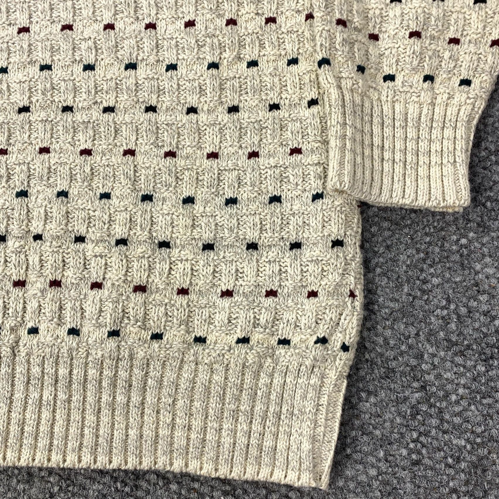 Vintage VINTAGE Northwest Territory Sweater Mens XL Beige 100% Cotton Crewneck Knit Geometric Pattern Mens XL Beige Knit Sweater Size US XL / EU 56 / 4 - 3 Thumbnail