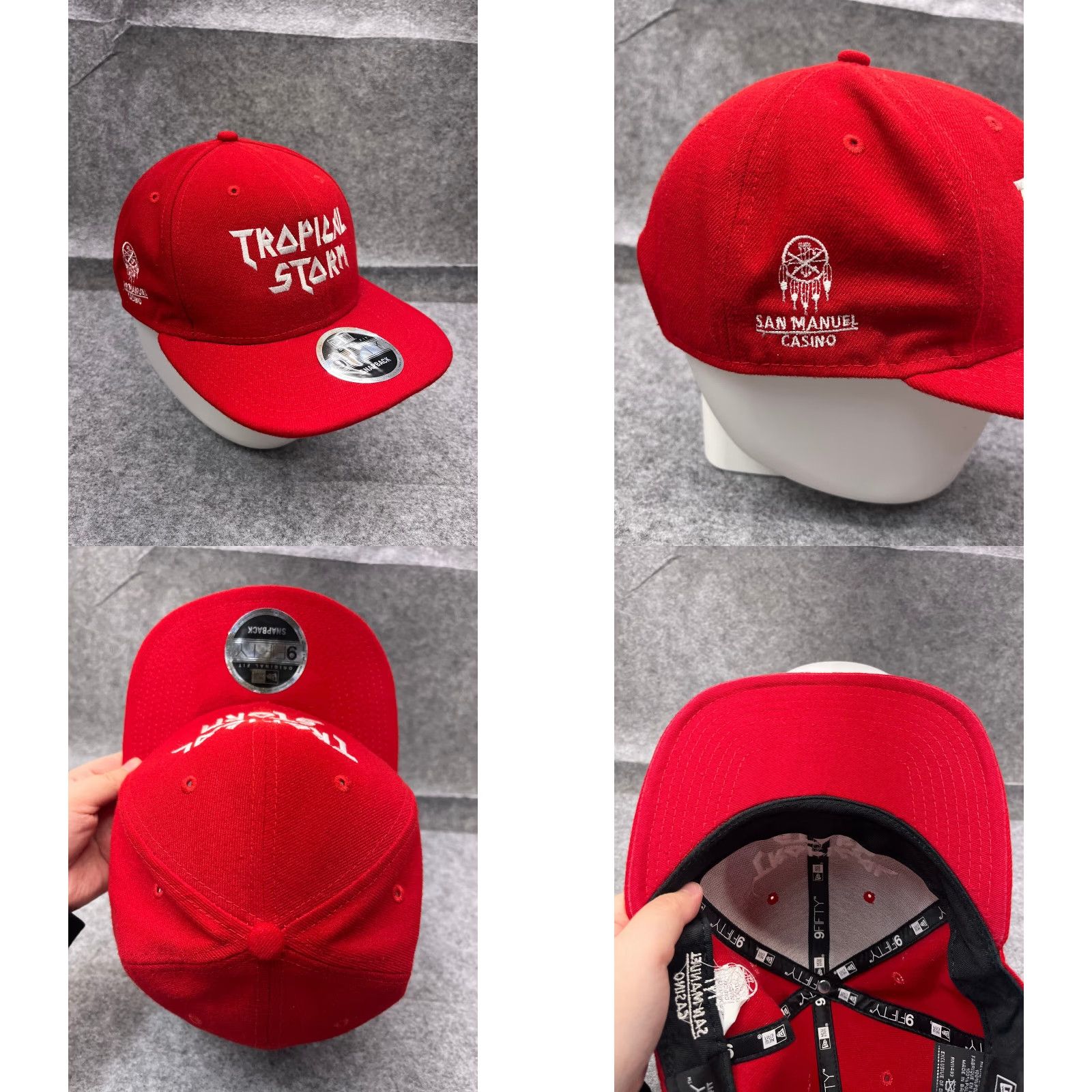 New Era New Era Hat Cap Snap Back Adult OS Red Polyester 9Fifty - Tropical Storm San Manuel Casino Outdoor Sports Skate Men Mens Size ONE SIZE - 8 Thumbnail