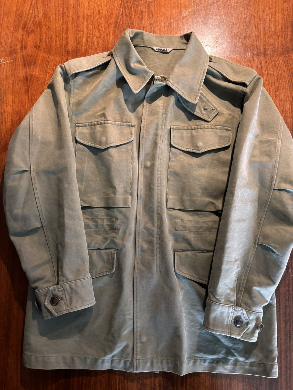 image of Auralee M65 Jacket in Green, Men's (Size Medium)
