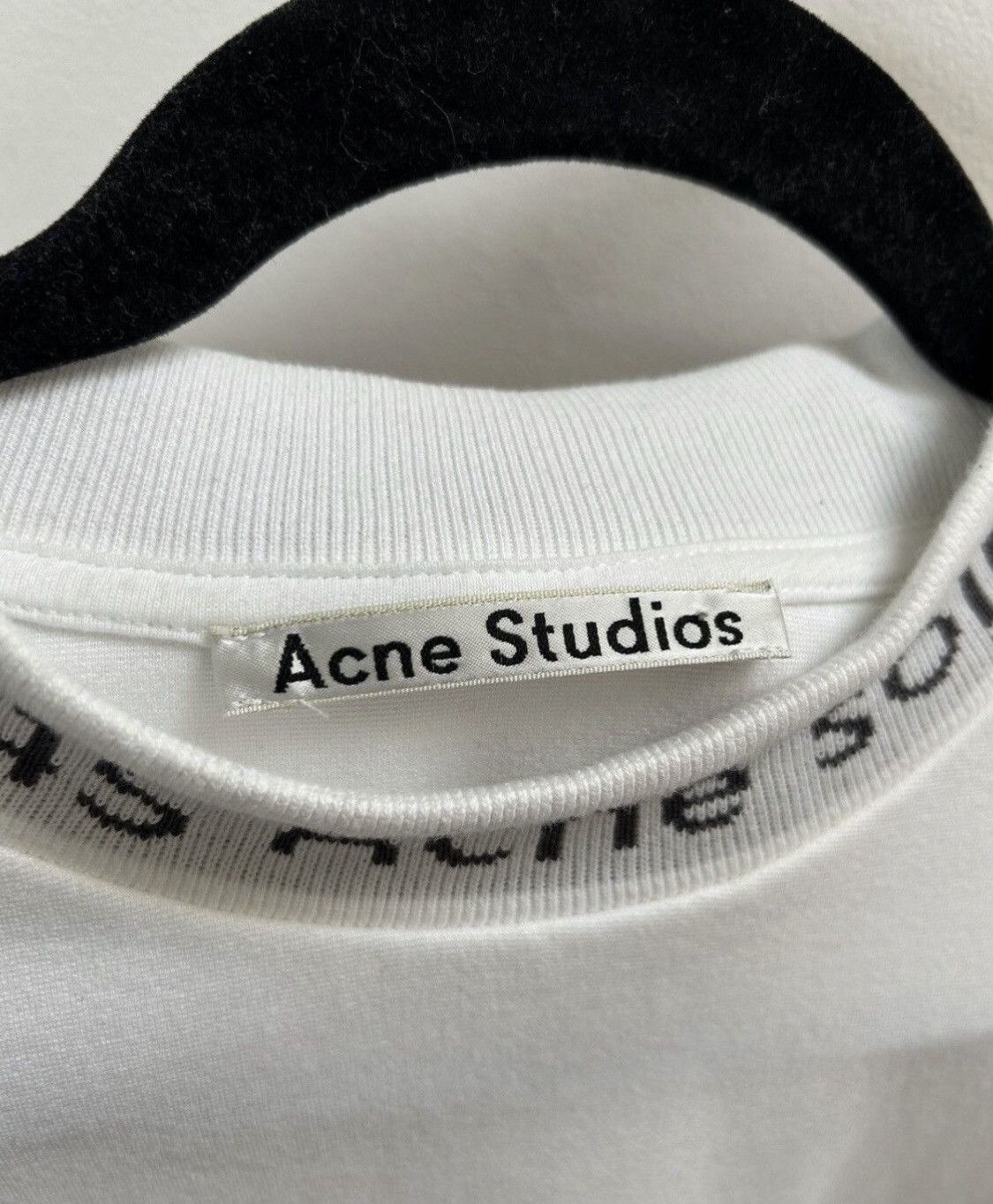 Acne Studios Acne Studios Neck Logo Navid T-Shirt White Size US XS / EU 42 / 0 - 3 Thumbnail