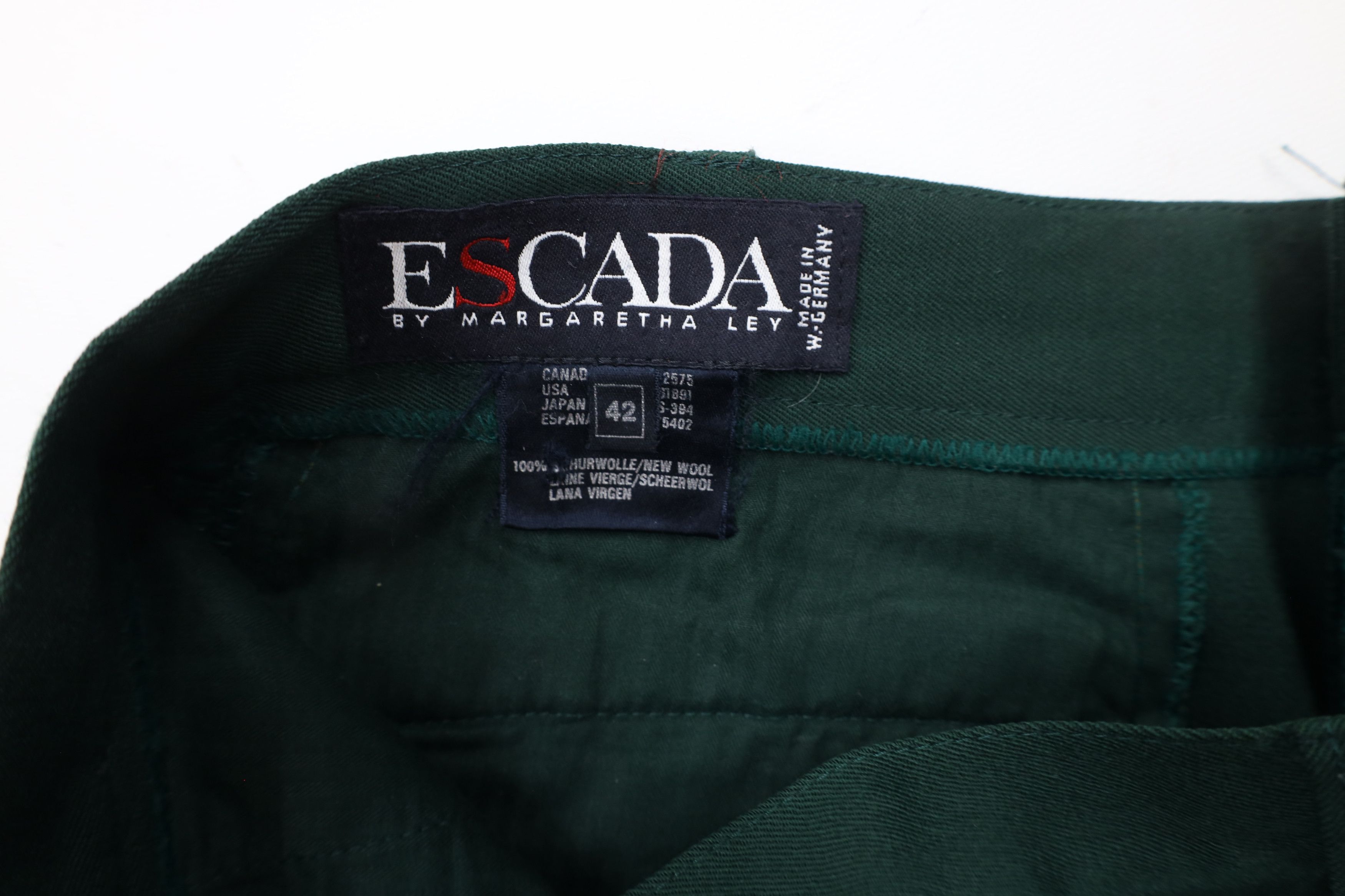 Escada × Vintage Vintage 70s 80s Escada Tapered Leg Chino Pants Green Size 42" / US 20 - 6 Thumbnail