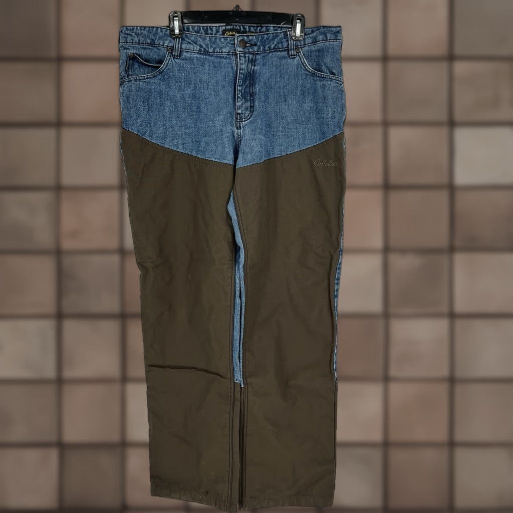 Vintage Cabela's Mens Roughneck Pants Jeans 38x34 5-Pocket Relaxed Denim Blue 100% Cotton Button Closure Belt Loops Double Knee Nature Cowboy 38 Mens Size US 38 / EU 54 - 1 Thumbnail