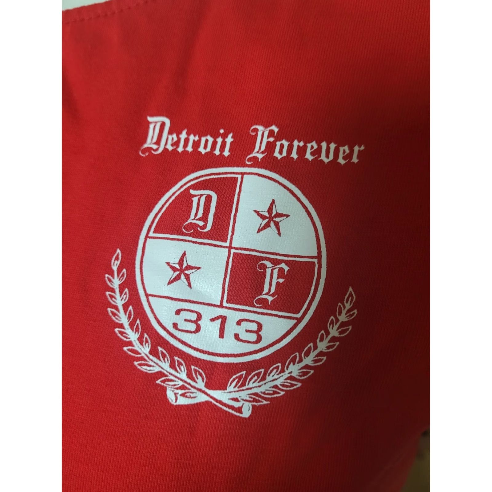 Forever 21 Womens Jrs Medium Detroit Forever 313 Cropped Ringer T Shirt NEW NWT Shirt Red Crew Neck Short Sleeve City Hip Hop 313 Mens Womens? Size M / US 6-8 / IT 42-44 - 2 Thumbnail