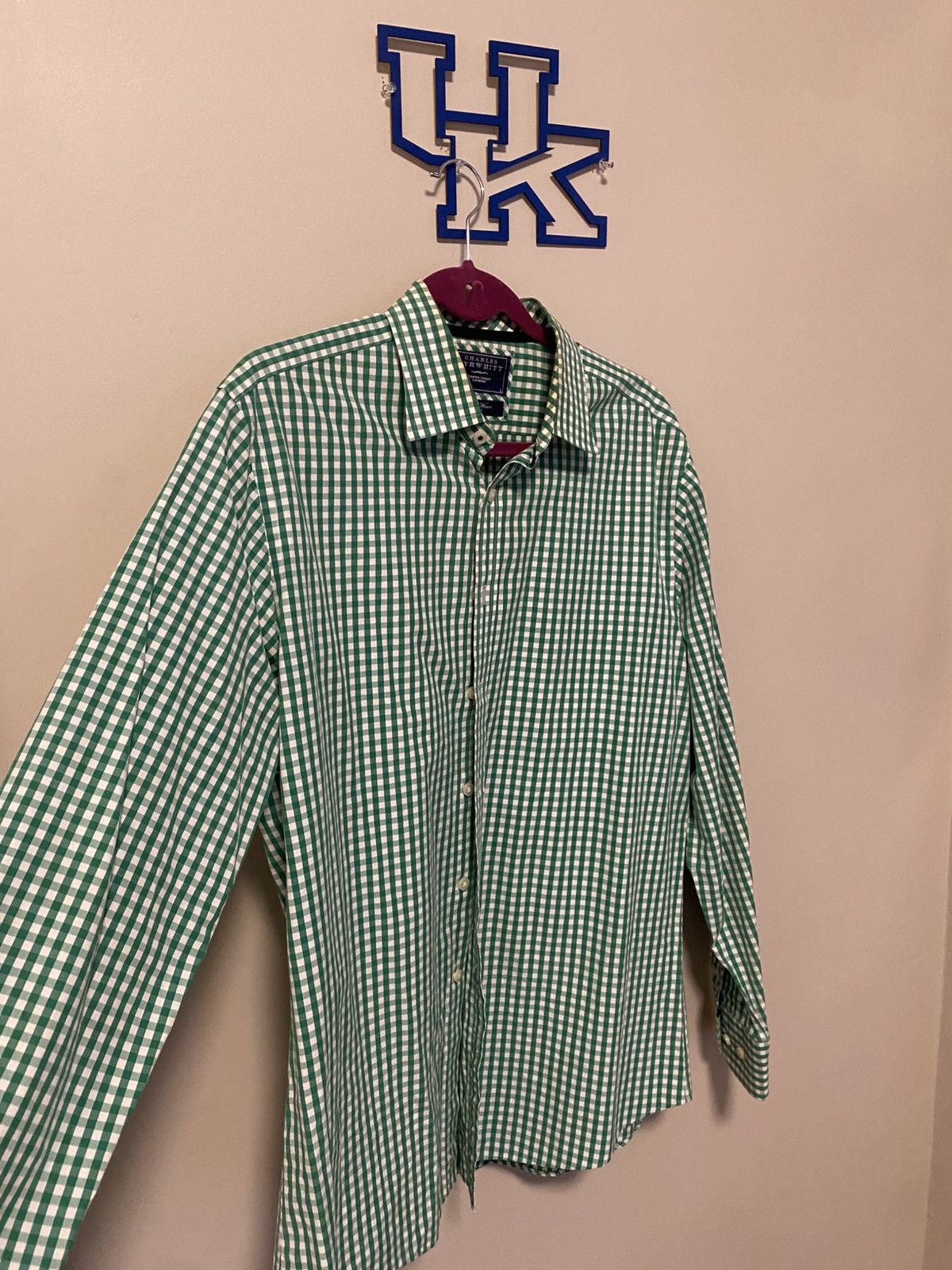 Charles Tyrwhitt Charles Tyrwhitt Green Button Up Dress Shirt Size US L / EU 52-54 / 3 - 2 Thumbnail