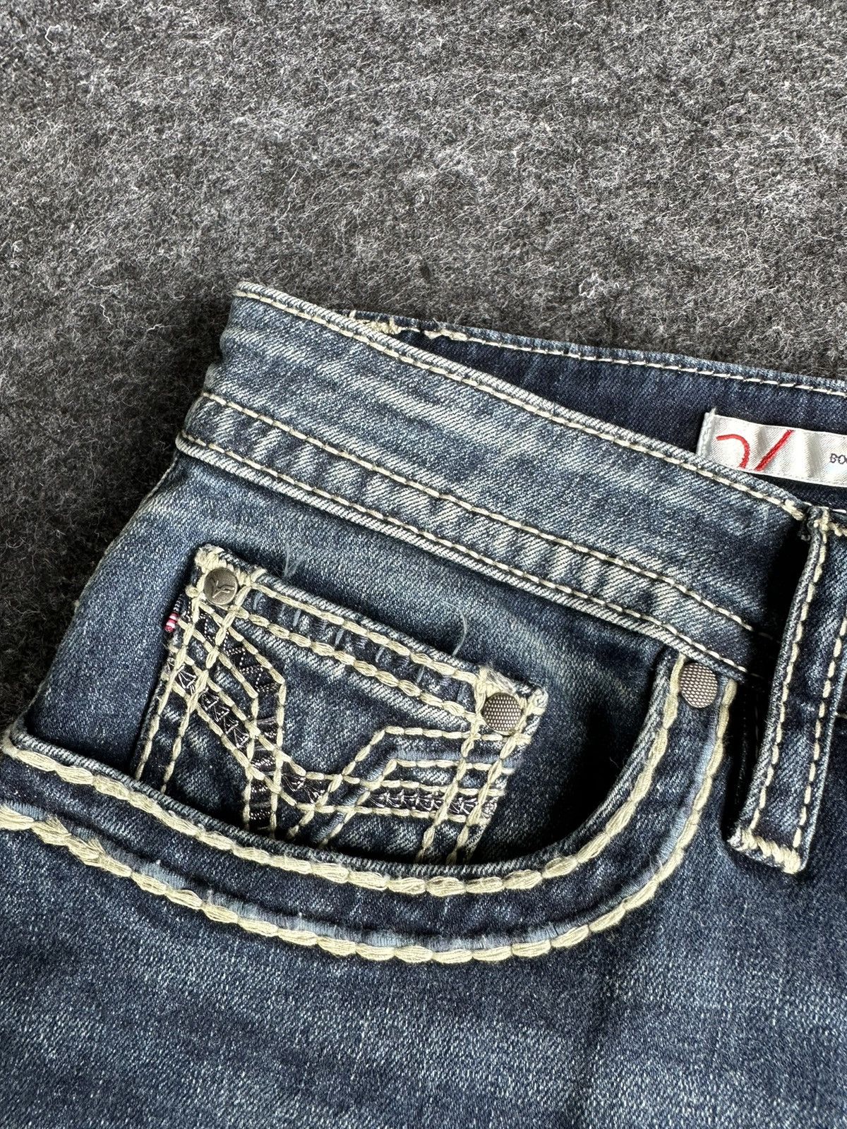 If Six Was Nine Vigoss Flare Baggy Blue Washed Denim D463 Size US 35 - 9 Thumbnail