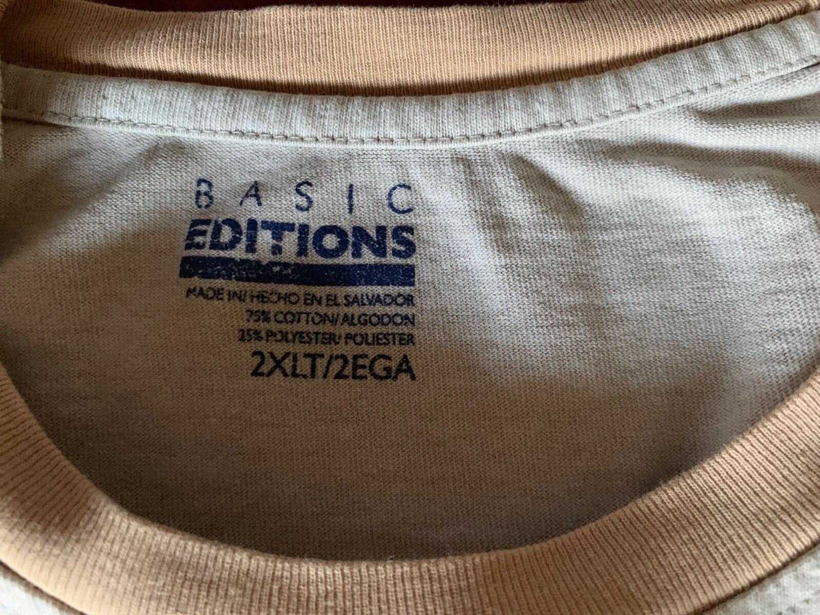Basic Editions Men's Basic Editions 2XLT Tan Collar T-Shirt Size US XXL / EU 58 / 5 - 3 Thumbnail