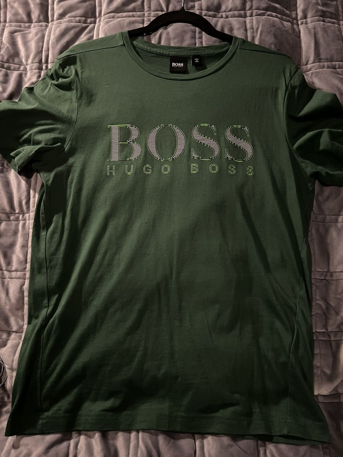 Hugo Boss Hugo Boss shirt Green Olive logo Size US S / EU 44-46 / 1 - 1 Thumbnail