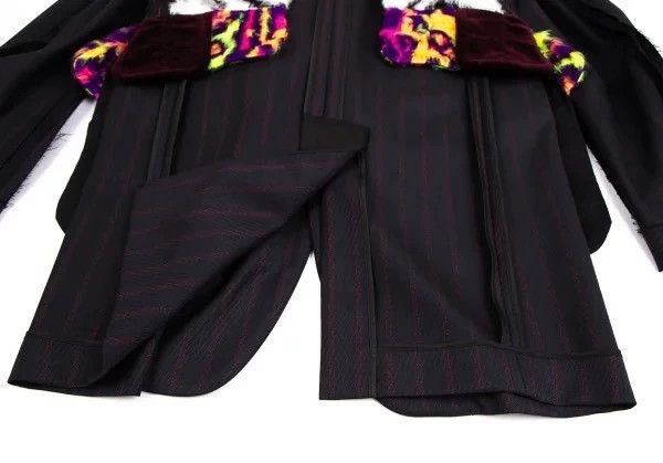 Comme des Garcons Comme des Garcons Fur-turned striped stitching jacket Size US XS / EU 42 / 0 - 6 Thumbnail