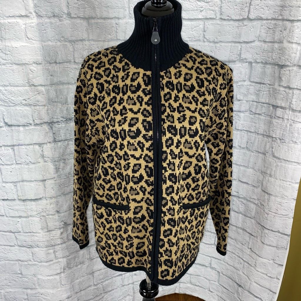 Other Tallyho full zip sweater jacket cheetah print sz S women Size S / US 4 / IT 40 - 1 Thumbnail