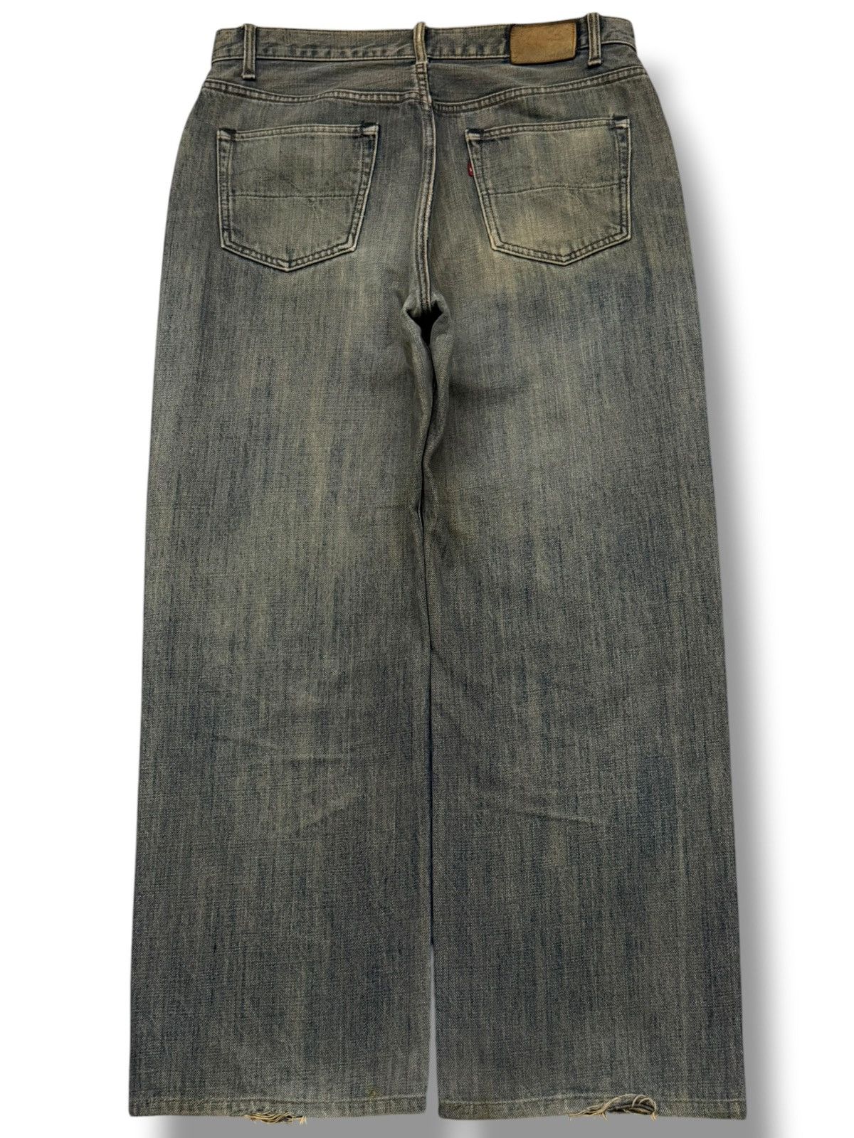 Japanese Brand Vintage Gold Rush Japan Y2K Wide Leg Denim Jeans | W33 Size US 33 - 3 Thumbnail