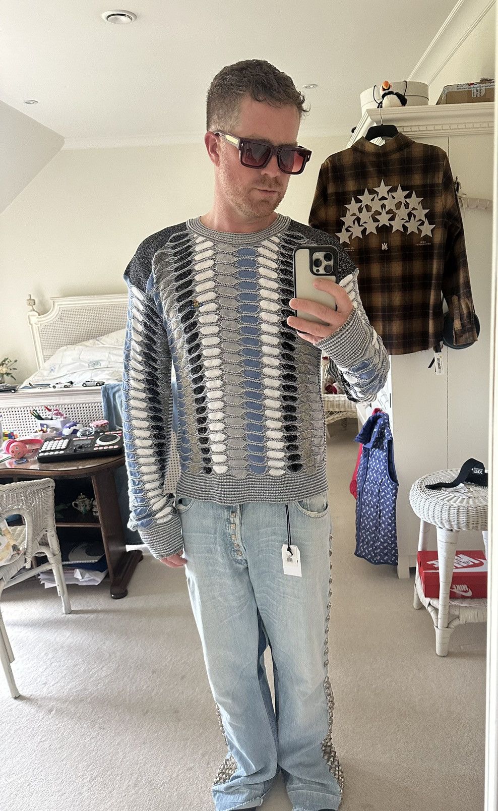 Vivienne Westwood $960 Vivienne Westwood Marcel jumper metallic lamé sweater Size US L / EU 52-54 / 3 - 6 Thumbnail