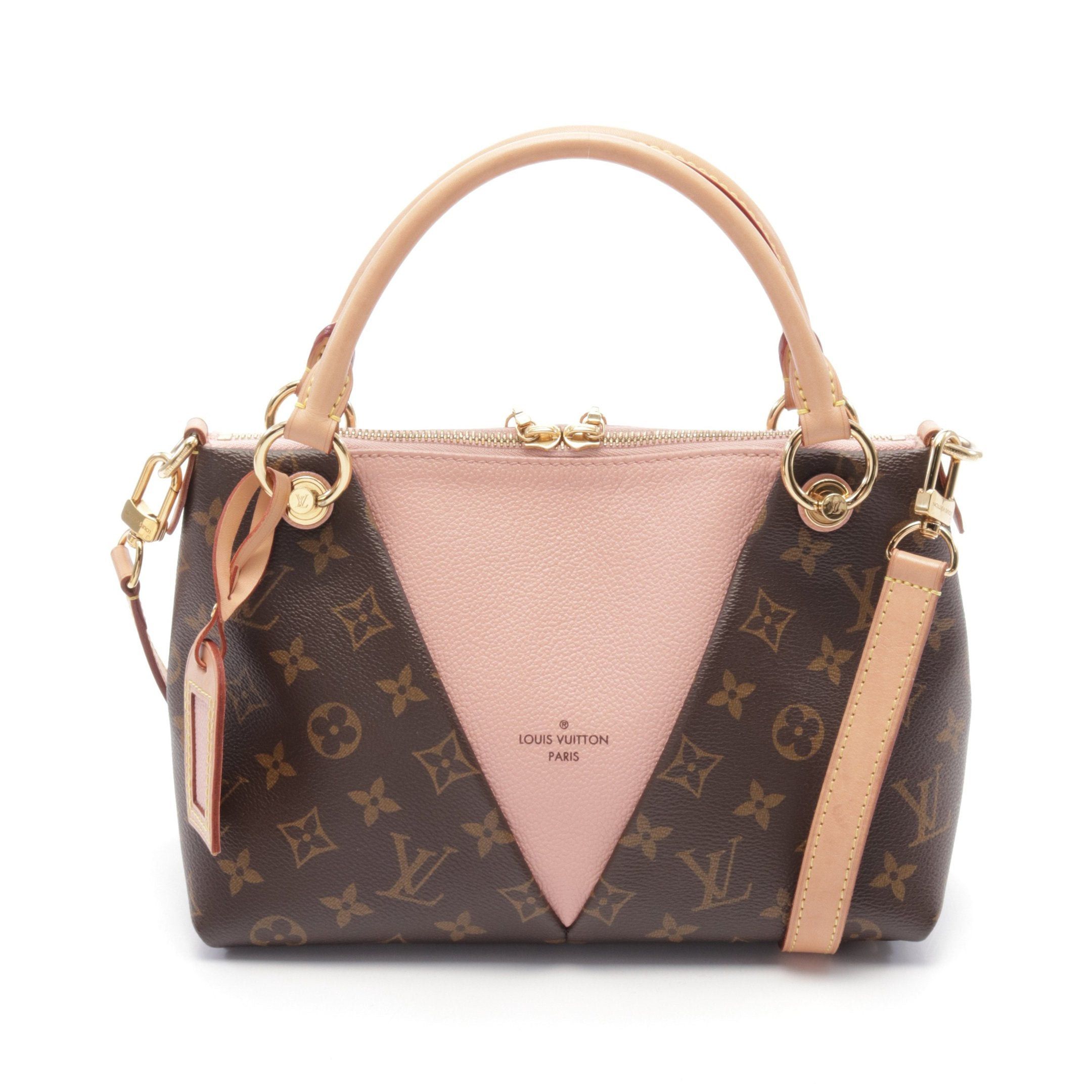 Louis Vuitton Louis Vuitton V Tote Bb Monogram Rose Poodle Handbag Bag Leather Brown Pink Size ONE SIZE - 1 Thumbnail