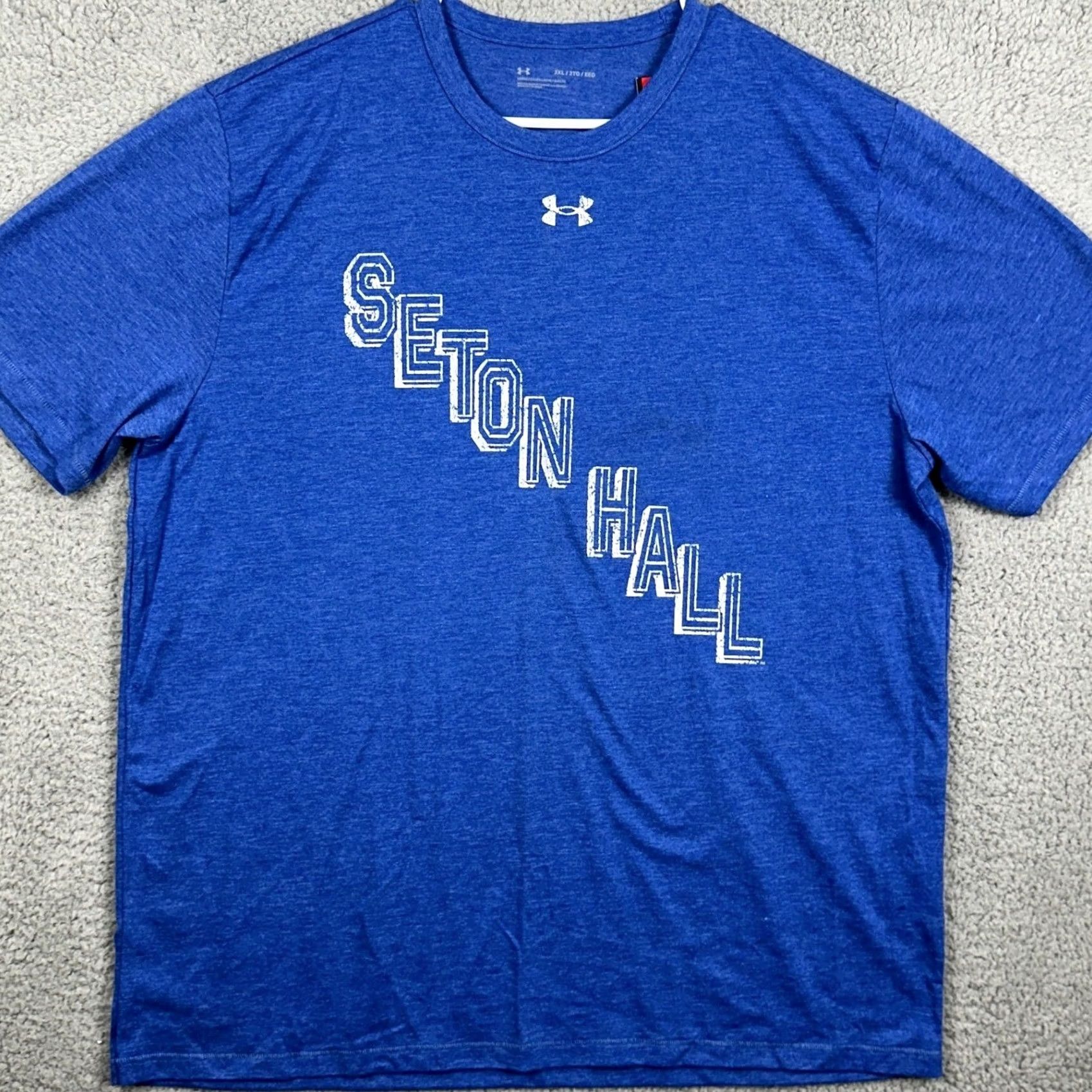 Under Armour VINTAGE Seton Hall Pirates T-Shirt Tee Mens 2XL Blue Short Sleeve Under Armour NEW Size US XXL / EU 58 / 5 - 3 Thumbnail