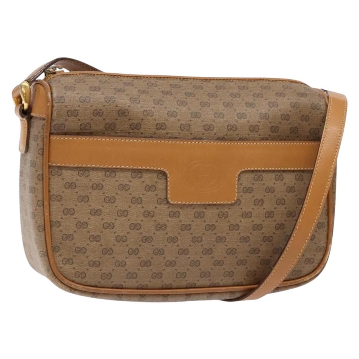 GUCCI Micro GG Supreme Shoulder Bag Pvc Beige Gold 001 14