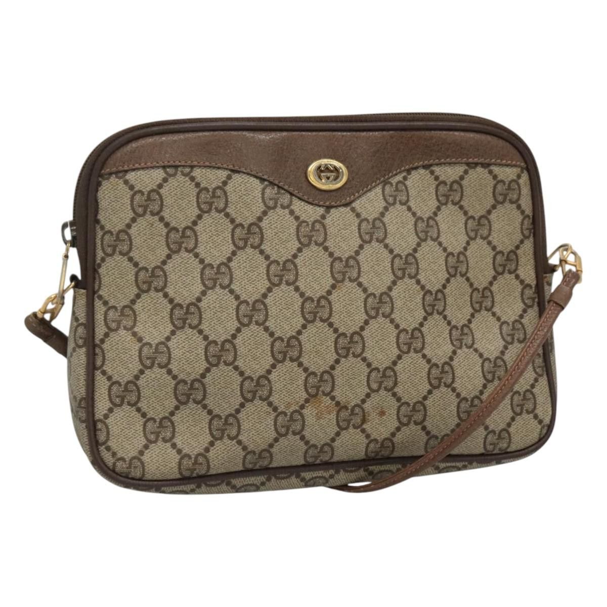 Gucci GUCCI GG Supreme Shoulder Bag Pvc Beige Brown Gold 97 02 068 Size ONE SIZE - 1 Thumbnail