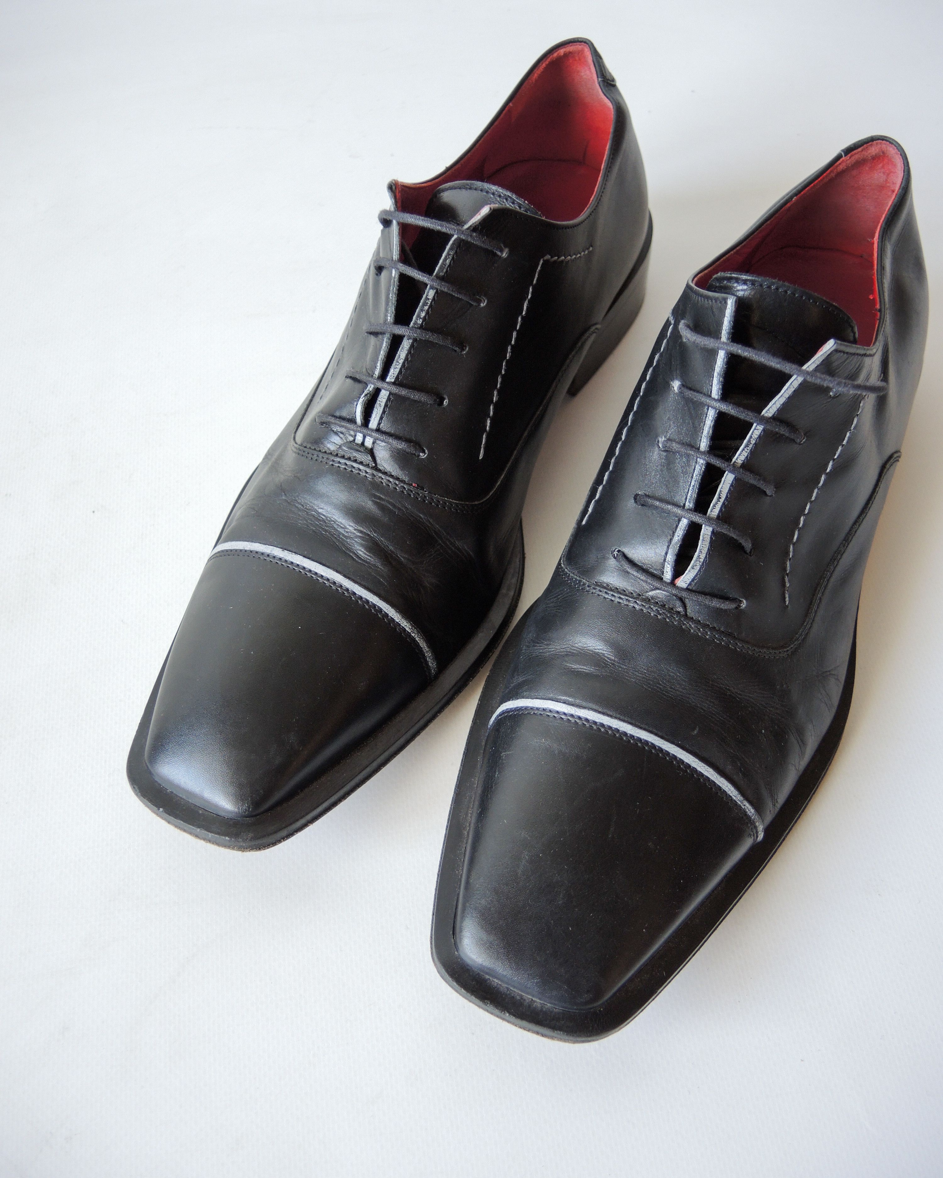 Hugo Boss Hugo Boss Men's Black Leather Dress Shoes EU 42 / US 9 Size US 9 / EU 42 - 2 Thumbnail
