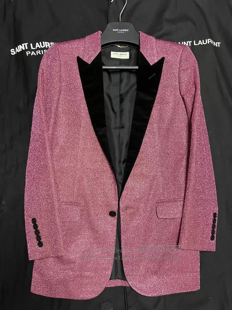 Saint Laurent Paris Saint Laurent Paris Glitter Velvet Lapel Suit i Size XS / US 0-2 / IT 36-38 - 1 Thumbnail
