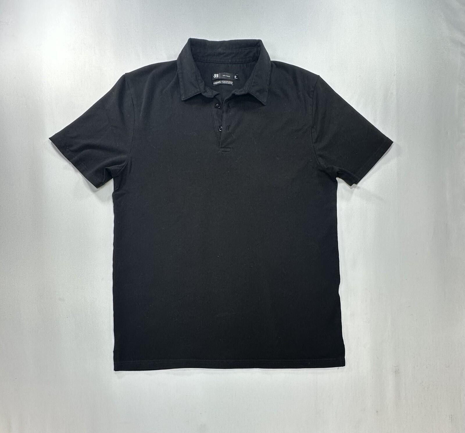 Other Le 31 Par Simons 1/4 Button Cotton Polo Shirt Black Mens M Size US M / EU 48-50 / 2 - 1 Thumbnail