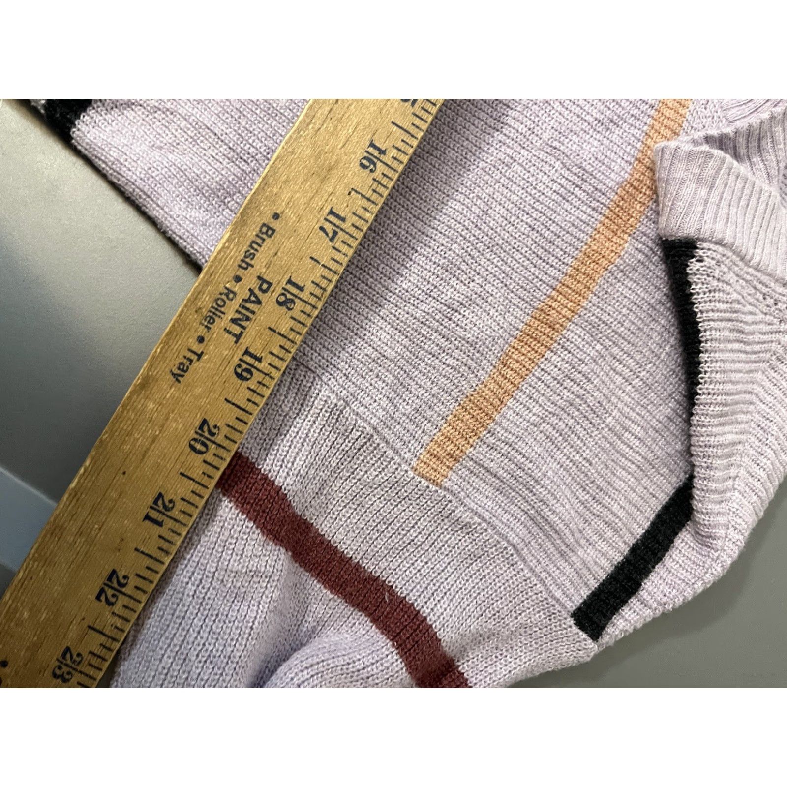 American Eagle Outfitters American Eagle Sweater Womens Size XS Purple Striped Long Sleeve V Neck Pullover Size XS / US 0-2 / IT 36-38 - 5 Thumbnail