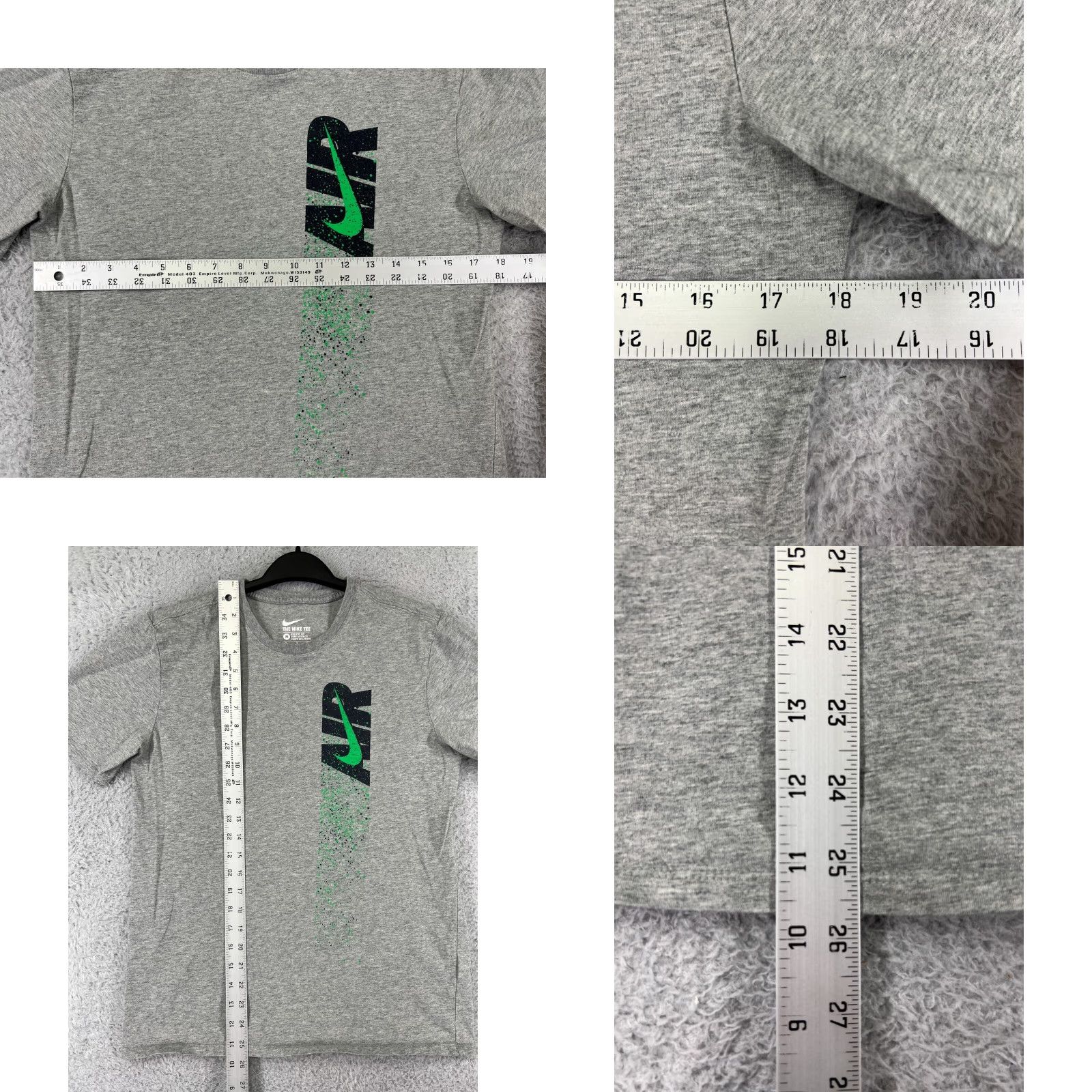 Nike Nike Shirt Mens Medium Gray Air Swoosh Logo Short Sleeve Crew Neck 100% Cotton Size US M / EU 48-50 / 2 - 9 Thumbnail