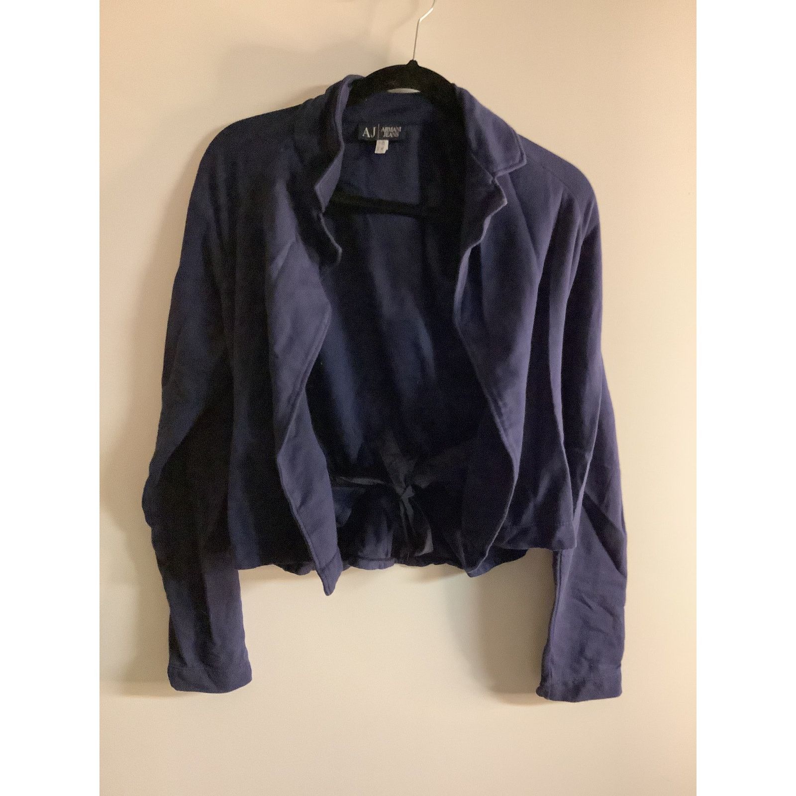 Armani Vintage Y2K Minimalist Navy Belted Jacket Armani Jeans M Size M / US 6-8 / IT 42-44 - 3 Thumbnail