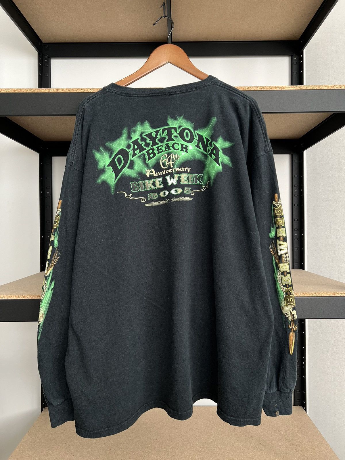 Vintage Vintage 2005 Bike Week Daytona Beach Skeleton Flame Fire Size US XXL / EU 58 / 5 - 4 Thumbnail