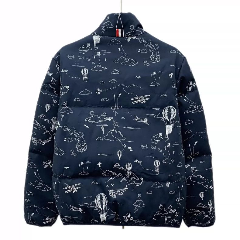 Thom Browne Thom Browne Blue graffiti printed coat Size S / US 4 / IT 40 - 2 Thumbnail