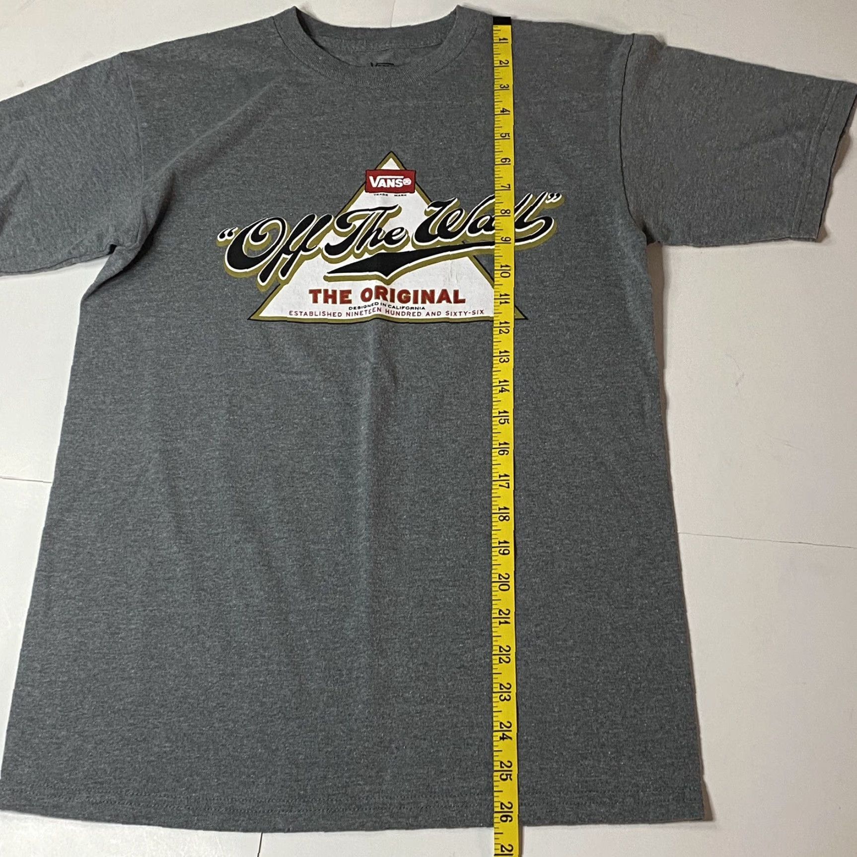 Vans VINTAGE Vans Off The Wall T Shirt S Mens Grunge 1990s Gray Small Size US S / EU 44-46 / 1 - 6 Thumbnail