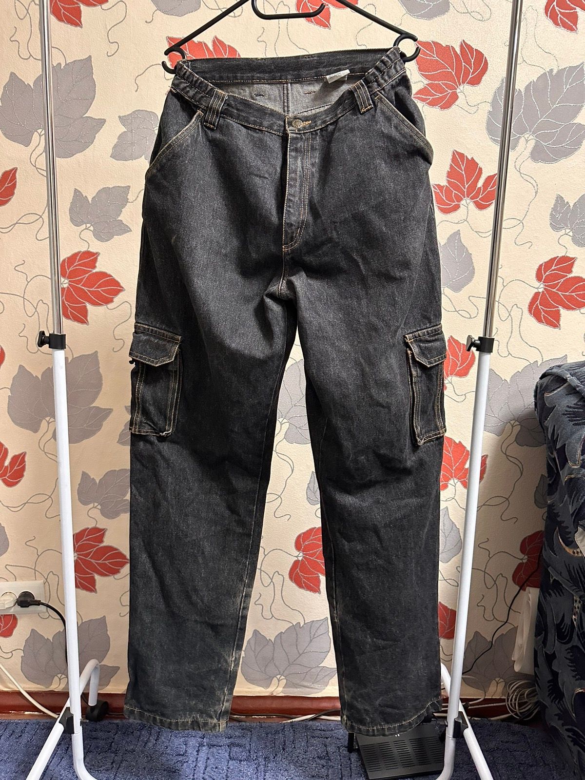 Pre-owned Avant Garde X Vintage Japanese Y2k Vintage Cargo Multipocket Denim Pants In Grey