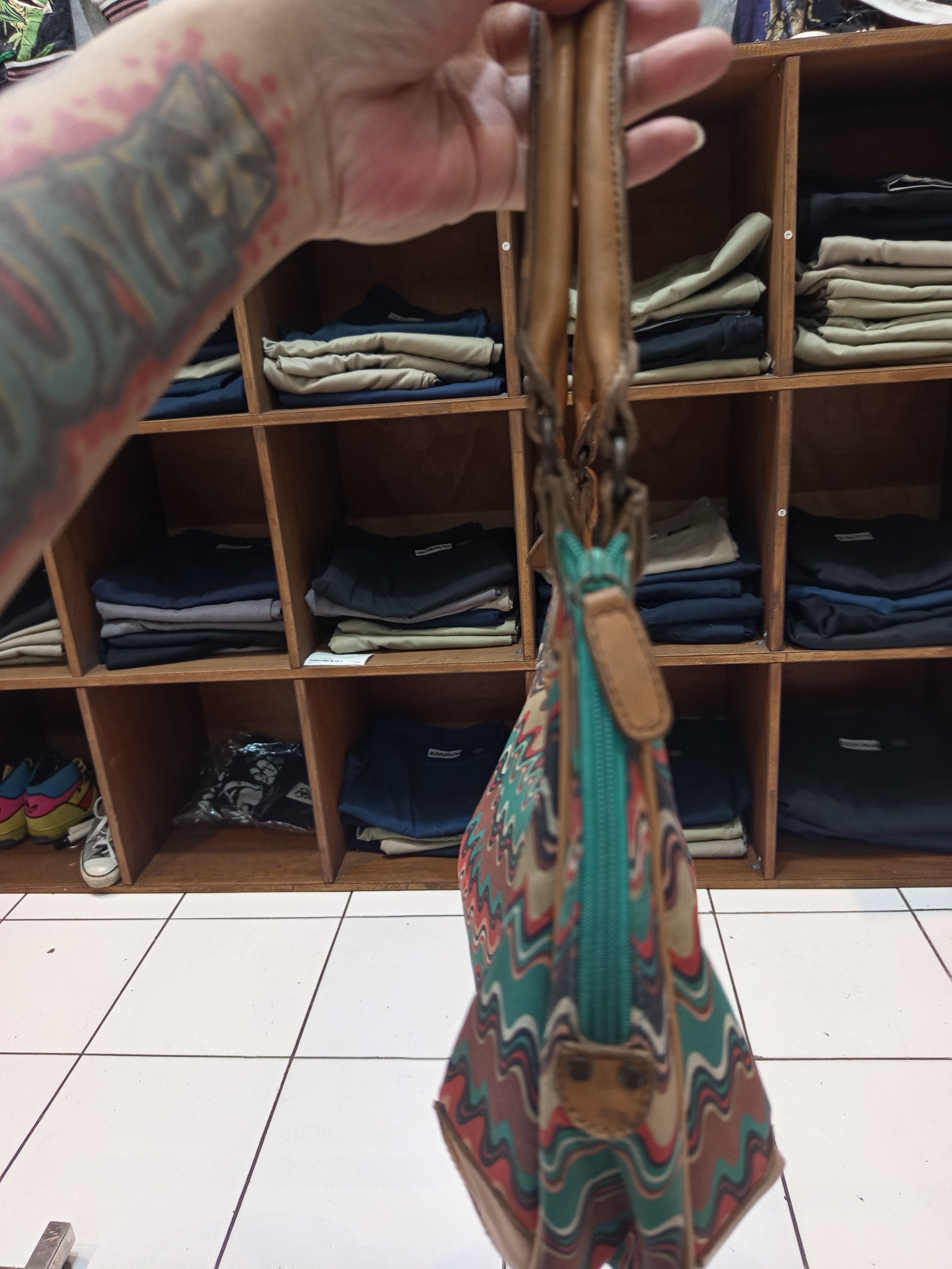 Missoni Missoni Zigzag Multicolor Shoulder Bag Hobo Leather Trim Size ONE SIZE - 9 Thumbnail