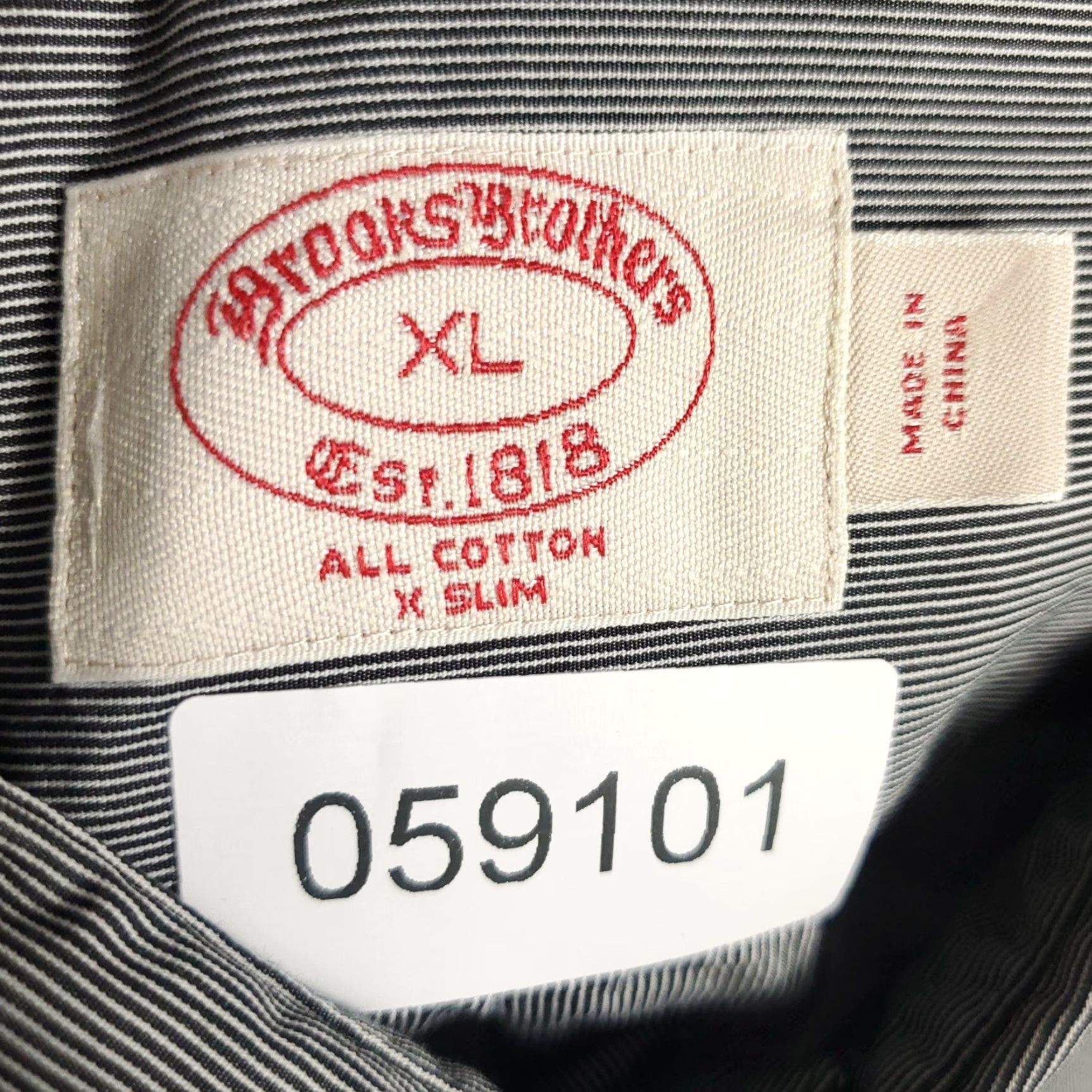 Brooks Brothers Brooks Brothers Shirt Mens XL Gray Striped Button-Up Long Sleeve Casual Workwear, Button-Down Collar, Classic Preppy, Cotton, Woven, Regular Fit Size US XL / EU 56 / 4 - 7 Thumbnail